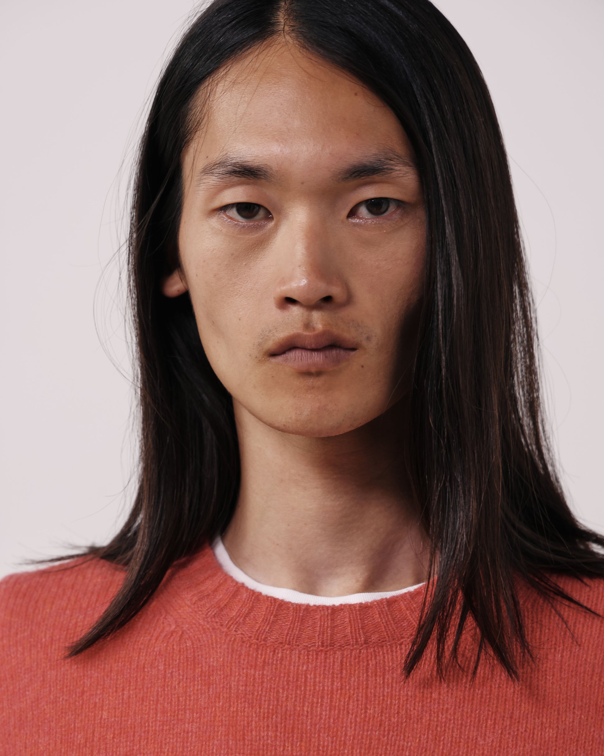 Pull Homme en Laine Vierge Corail Shetland Crew