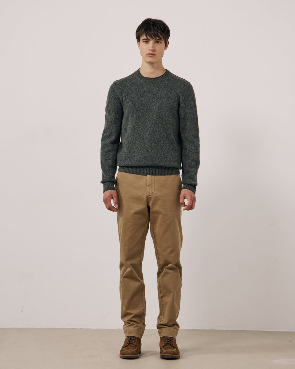 Jersey de lana merino extrafina camo verde para hombre Seamless Crew - Image 2