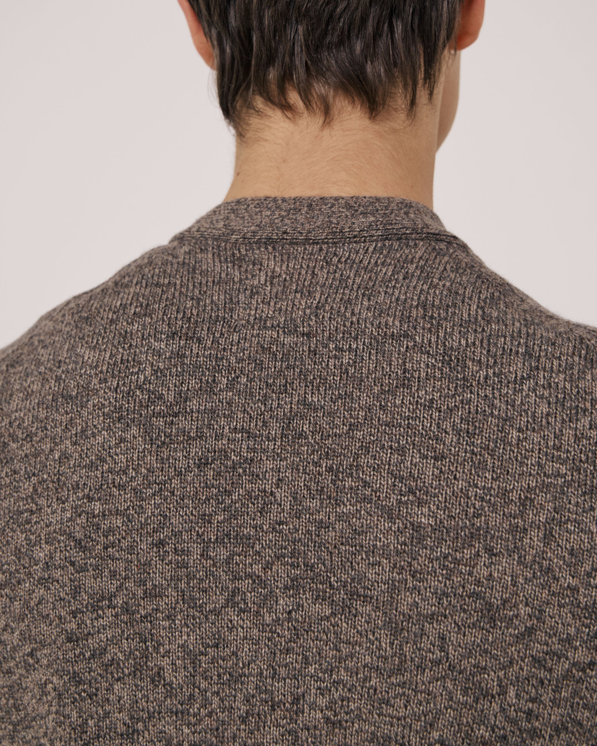 Pull Homme en Laine Mérinos Extrafine Taupe Seamless Cardigan