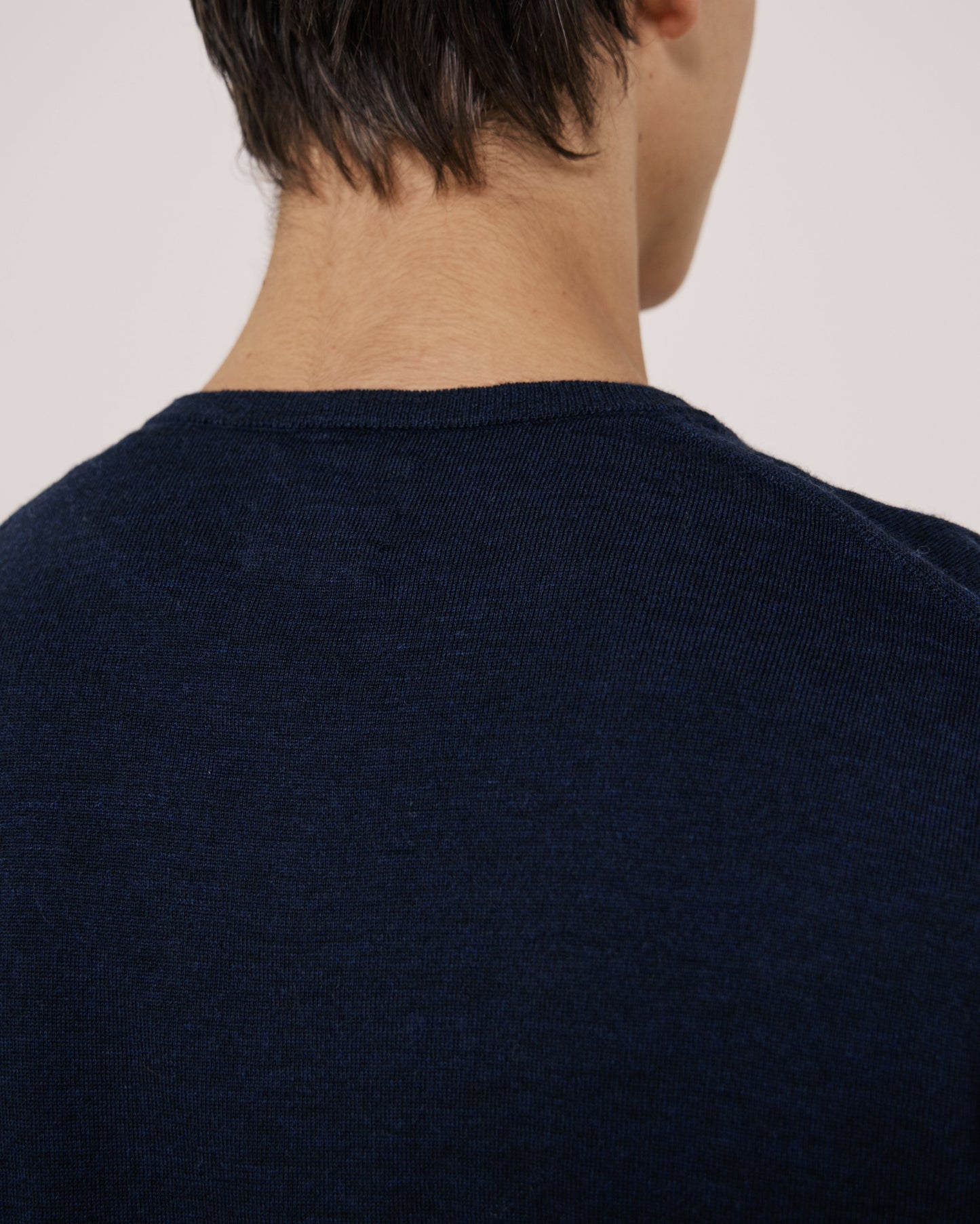 Pull Homme en Laine Extrafine Bleu Marine Merino Vee