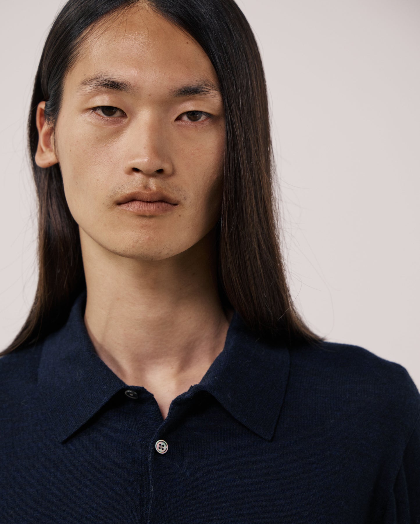 Pull Homme en Laine Extrafine Bleu Marine Merino Polo