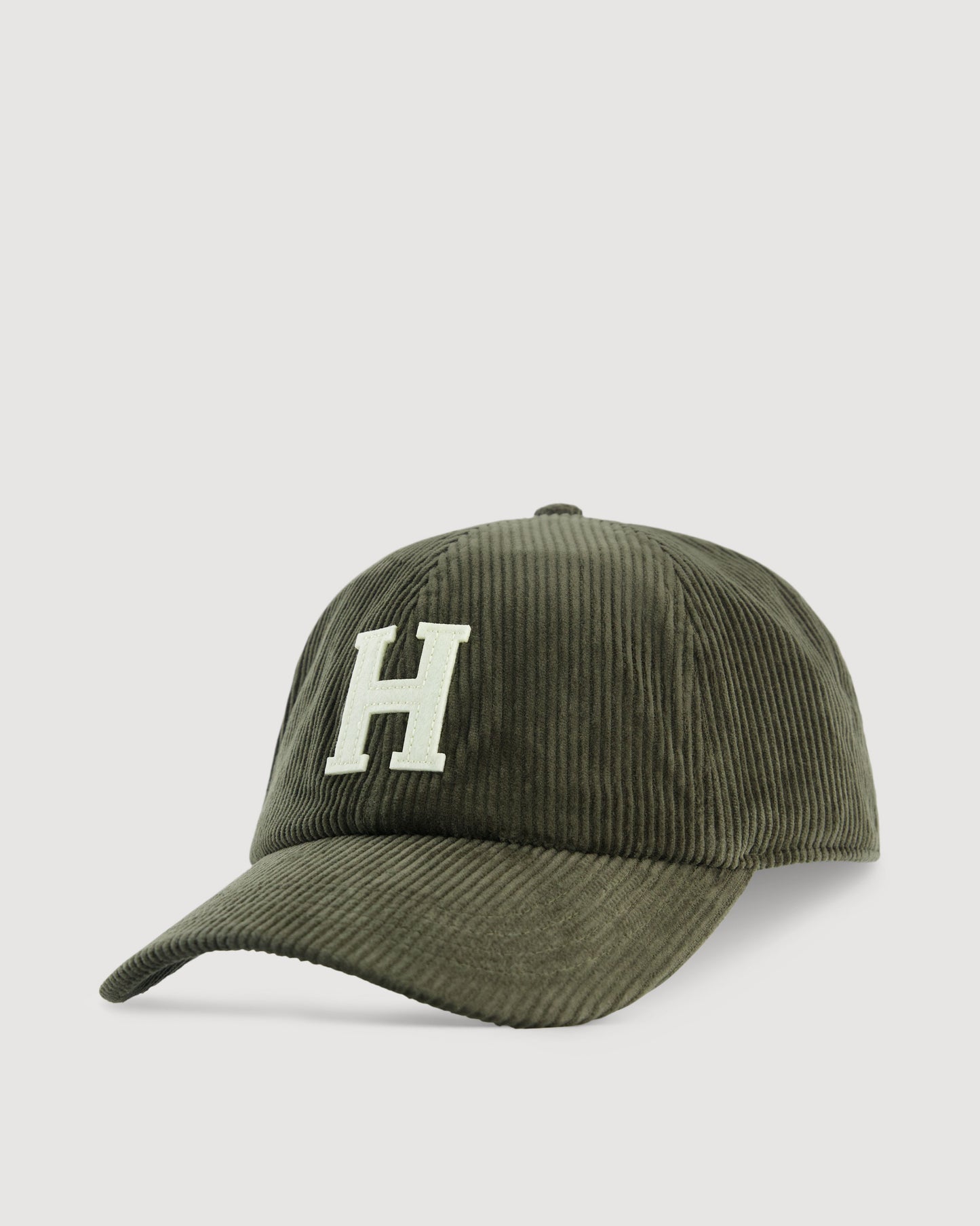 Casquette Homme en Velours Côtelé Vert Olive