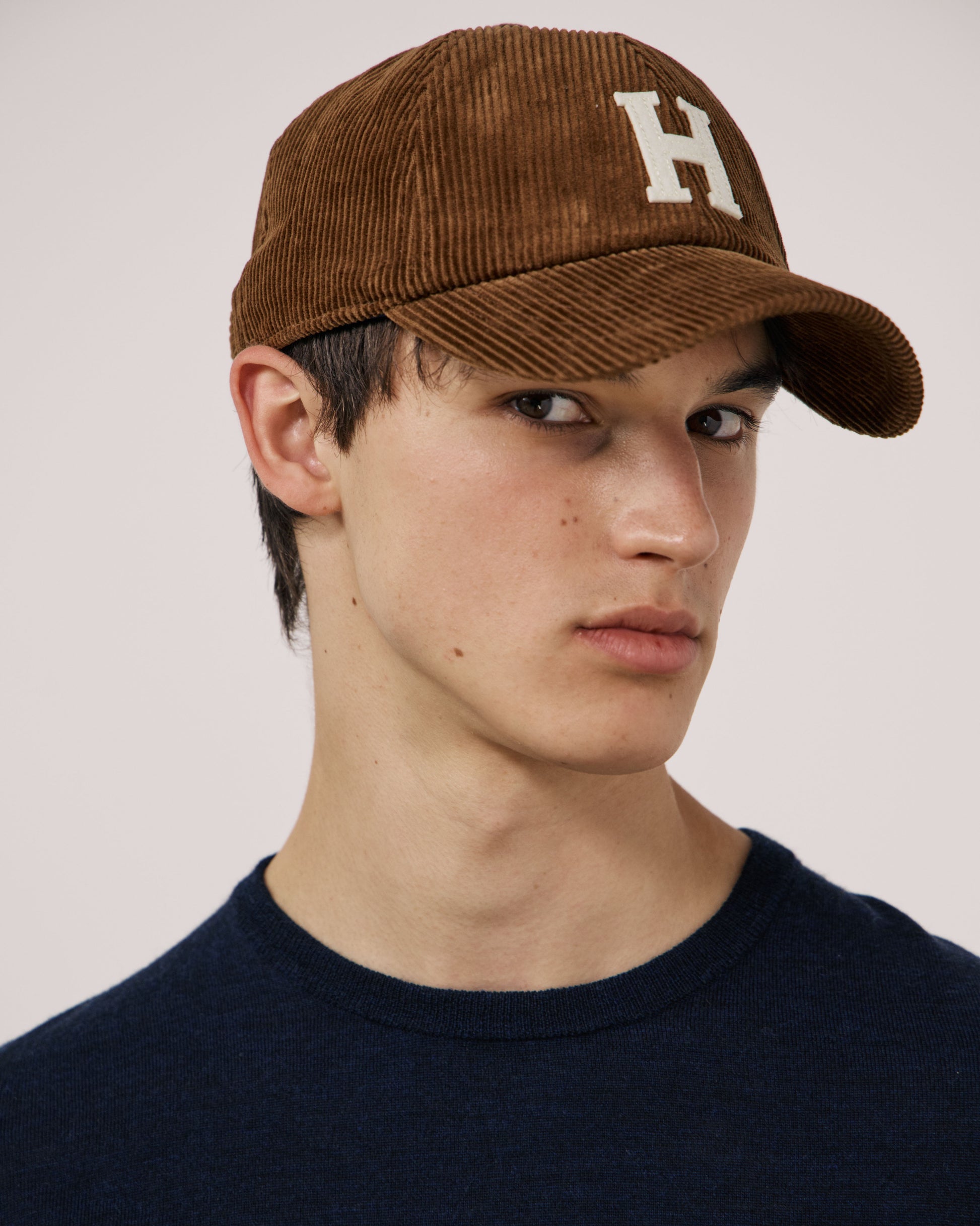 Casquette Homme en Velours Côtelé Caramel