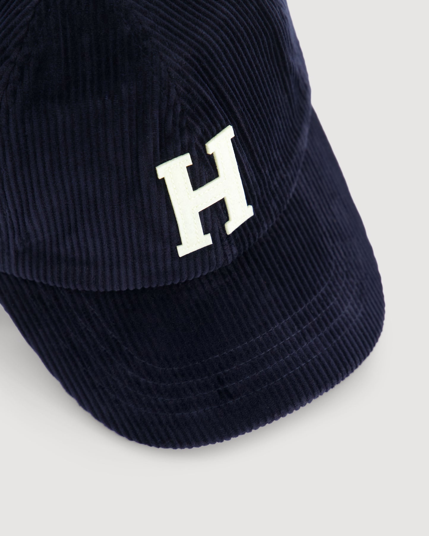 Casquette Homme en Velours Côtelé Bleu Marine