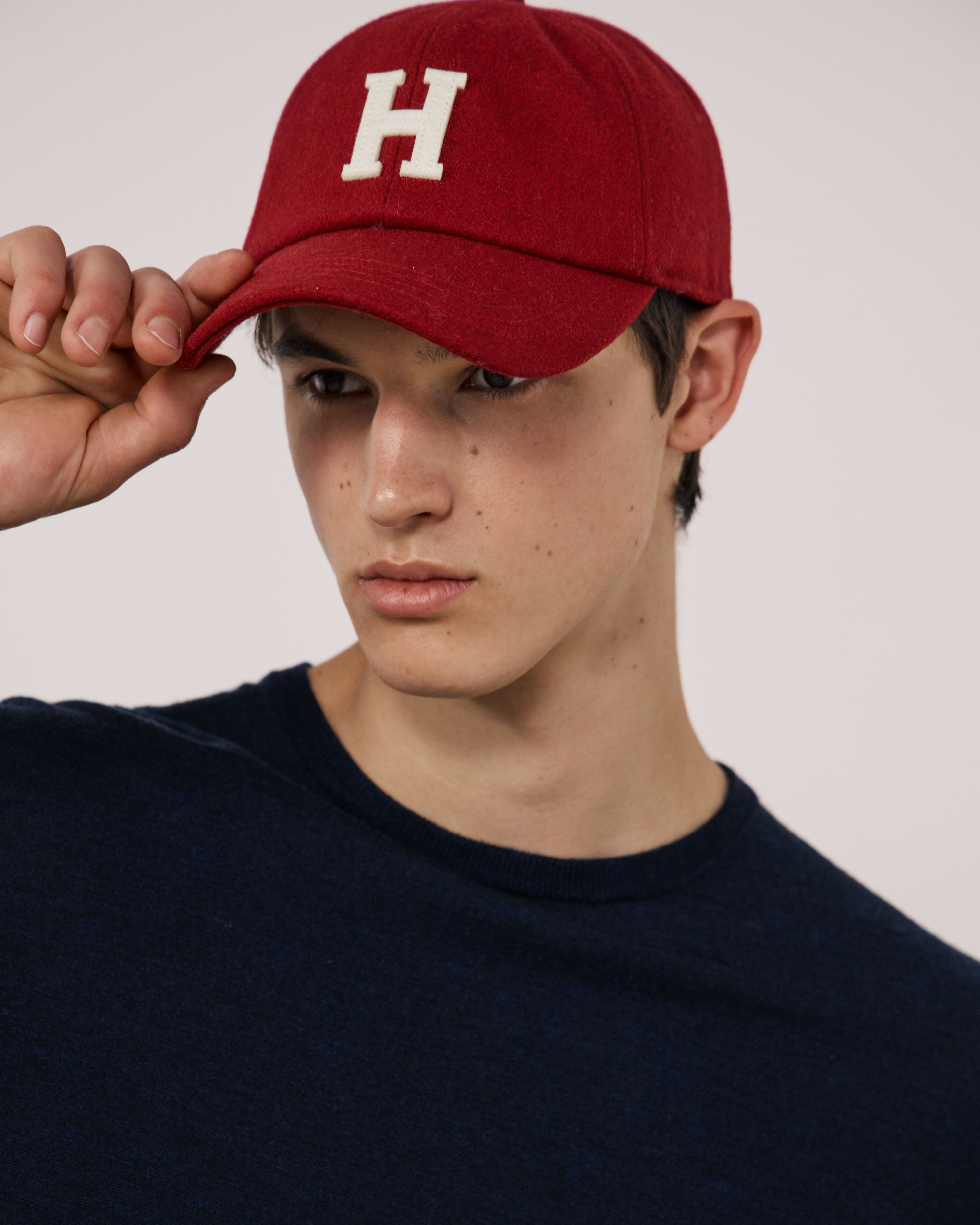 Men's Red Wool Blend Cap BGA1401-04 - Men's Cap - Hartford
