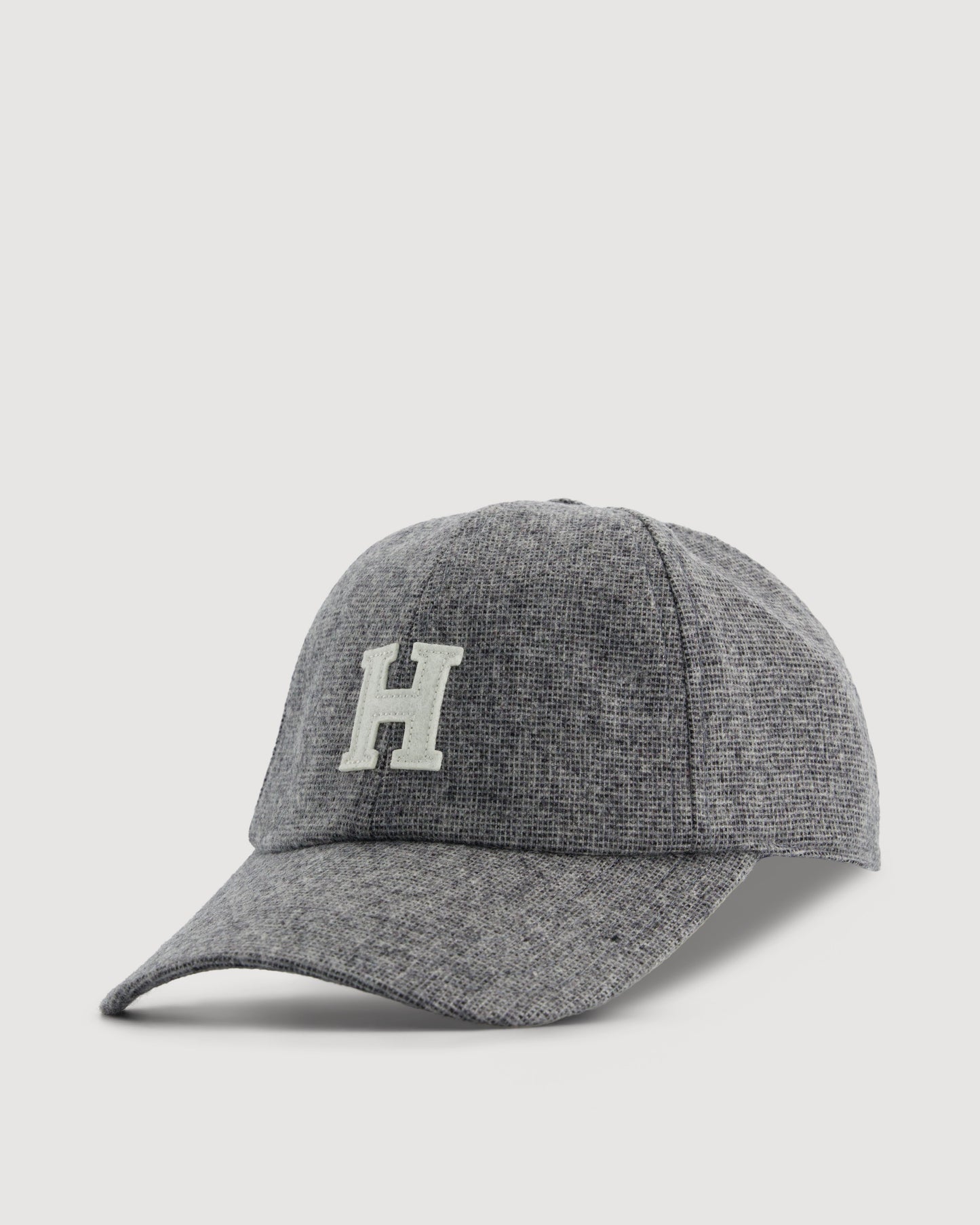 Casquette Homme en Flanelle de Laine à Carreaux Gris H