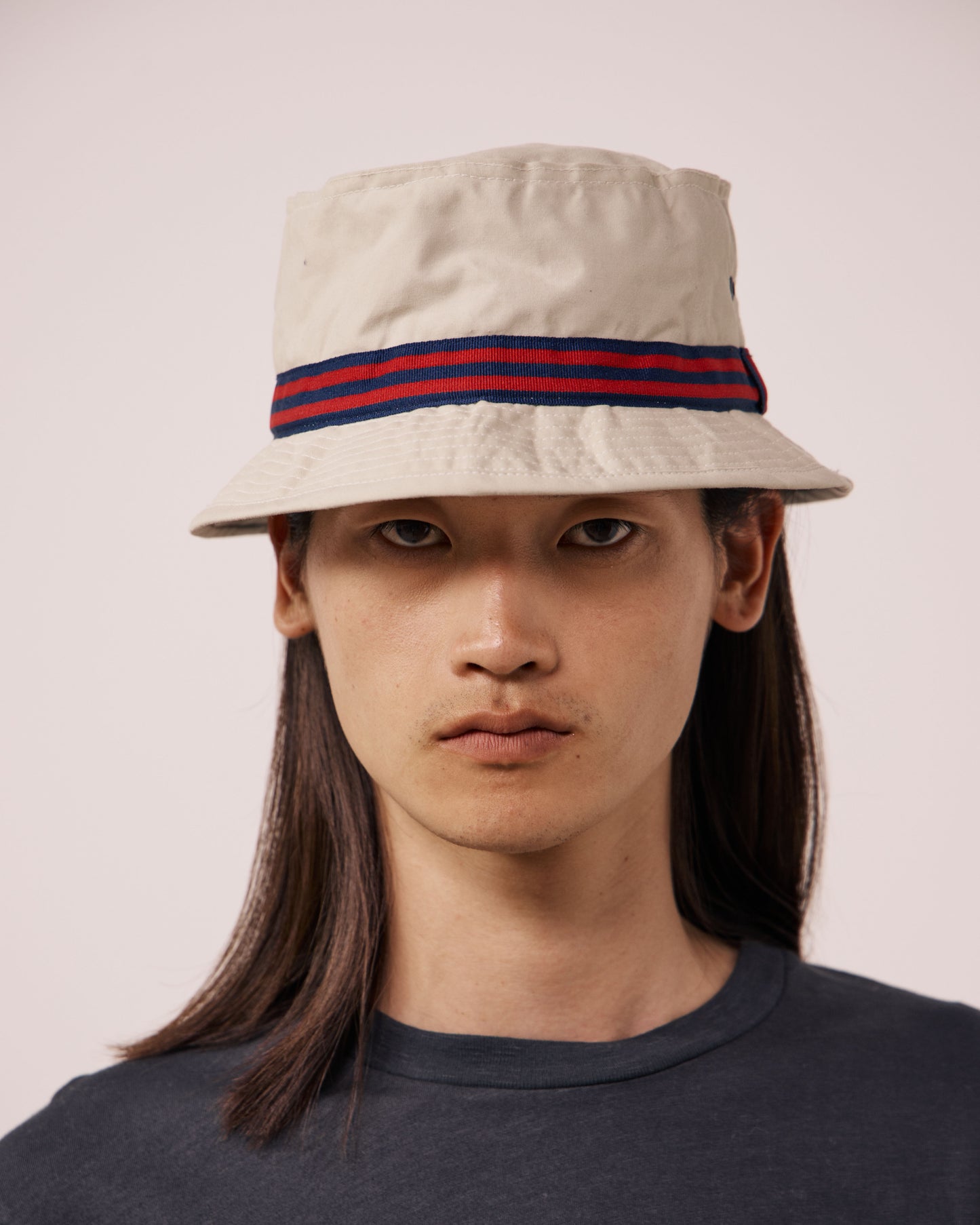 Chapeau Homme en Gabardine de Coton Ecru Pork Pie