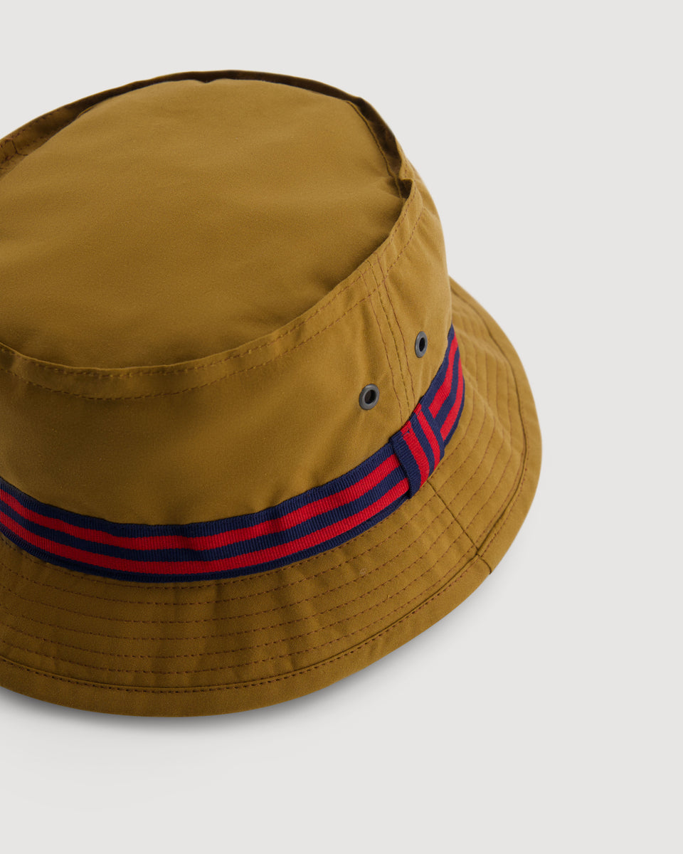 Cappello da uomo in gabardine di cotone cammello Pork Pie - Image 3