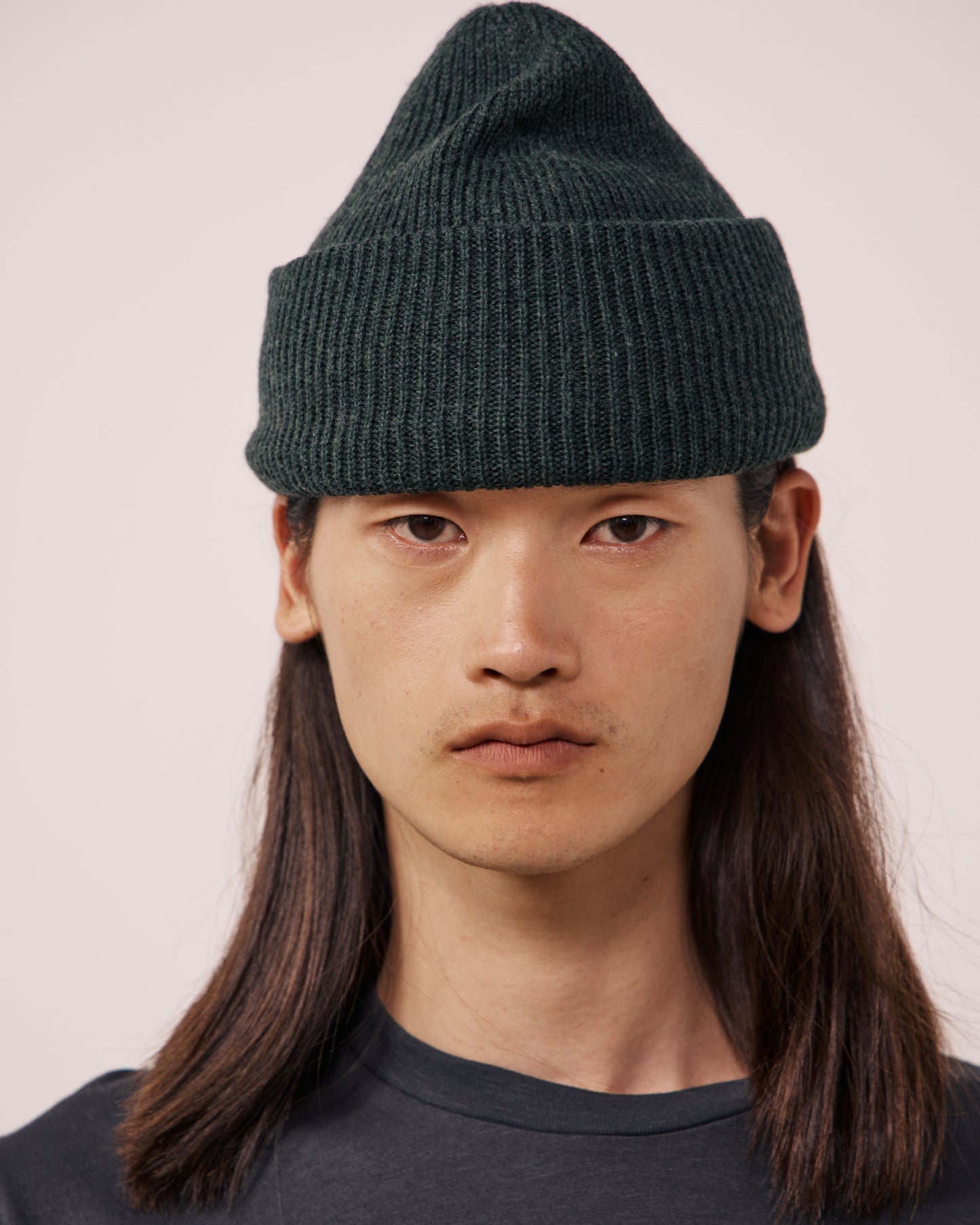 Bonnet Homme en Laine Mérinos Vert Forêt Seamless