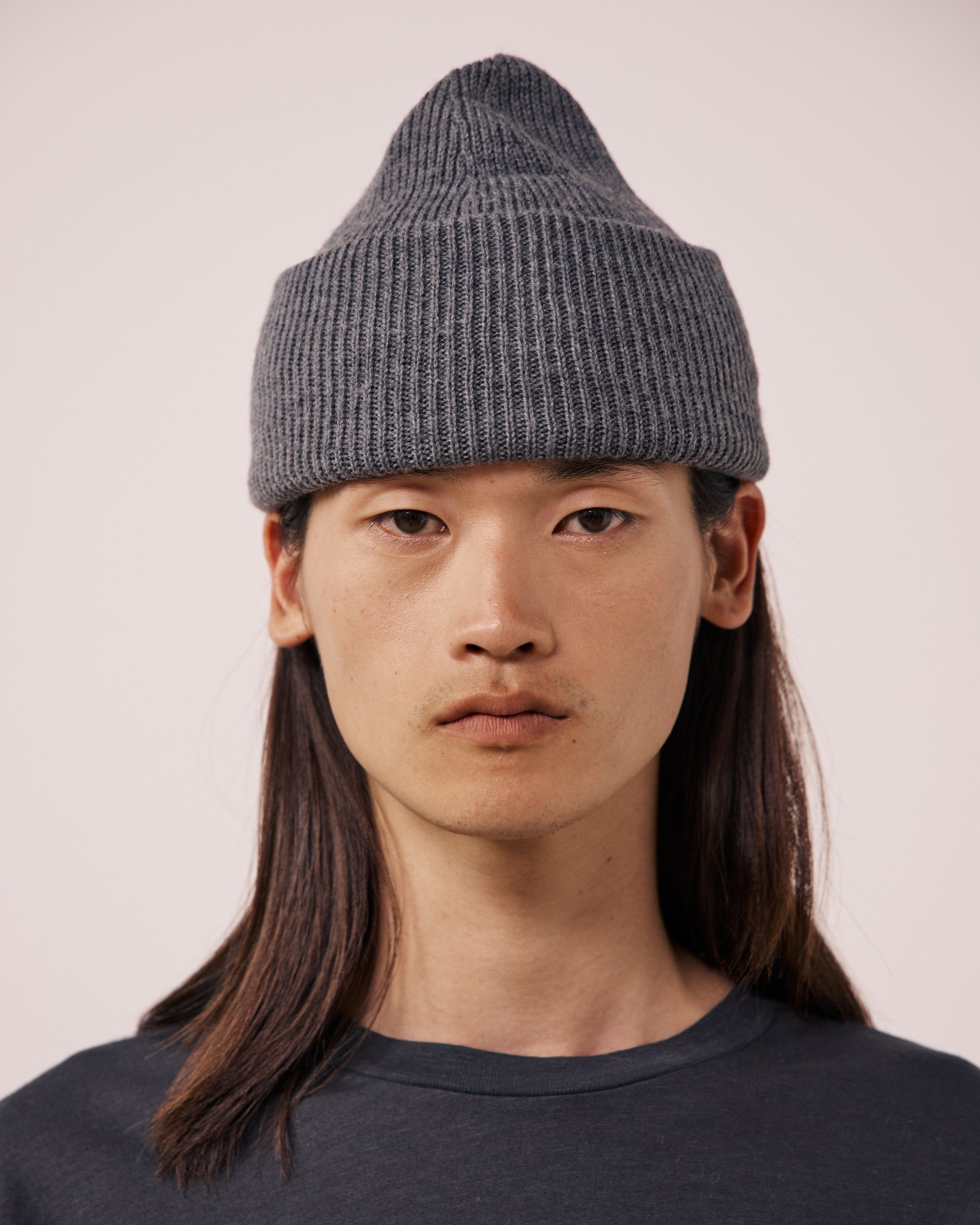 Bonnet Homme en Laine Mérinos Gris Seamless