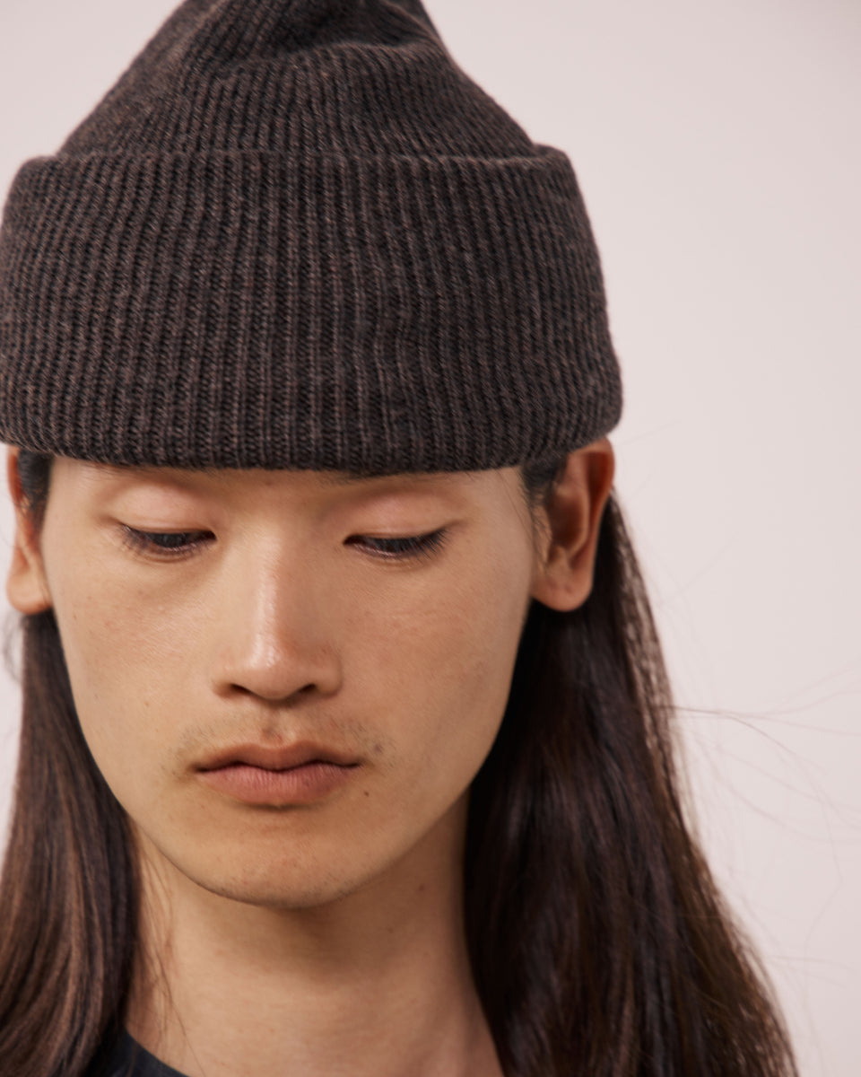 Bonnet Homme en Laine Mérinos Marron Seamless - Image 2