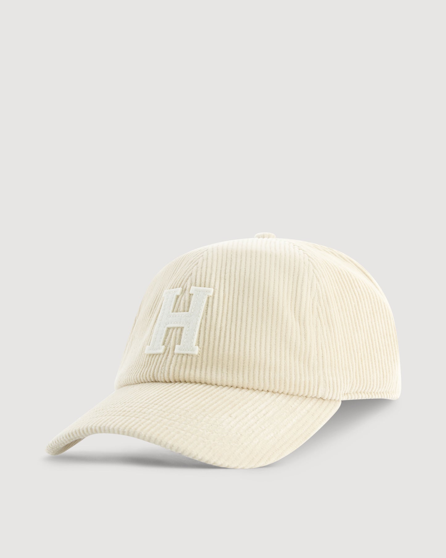 Casquette Femme en Velours Côtelé Crème