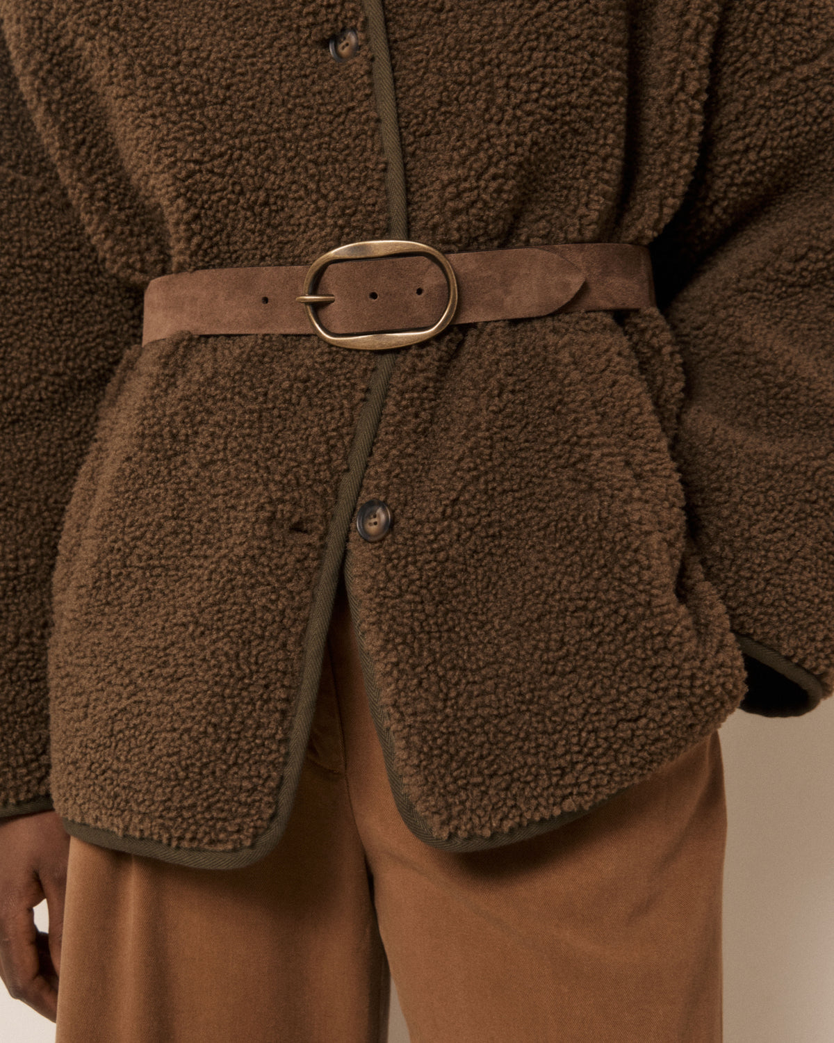 Ceinture Femme en Cuir Suédé Marron Angus