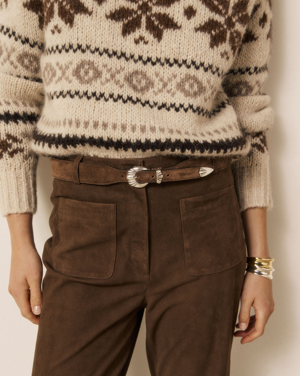 Alessandro Women's Chocolate Leather Belt - Image 2