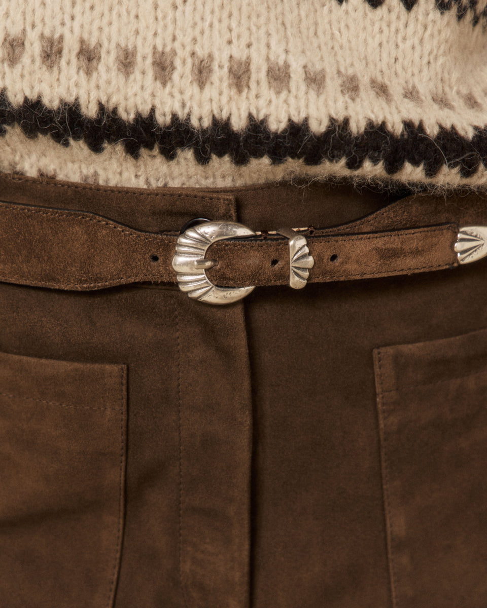 Alessandro Women's Chocolate Leather Belt - Image 3