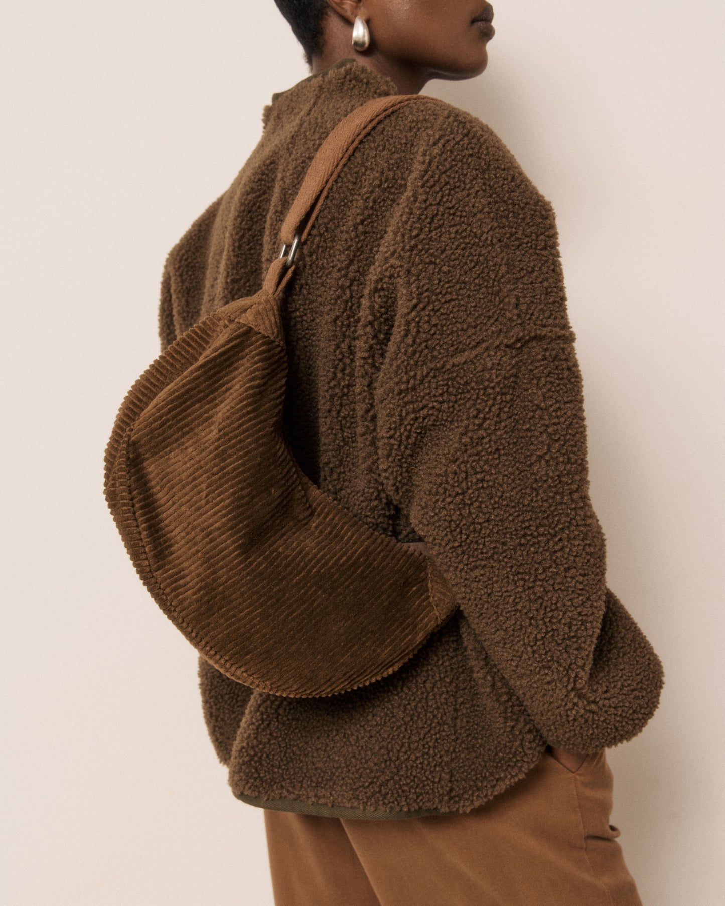 Sac Femme en Velours Côtelé Mocha Anouk