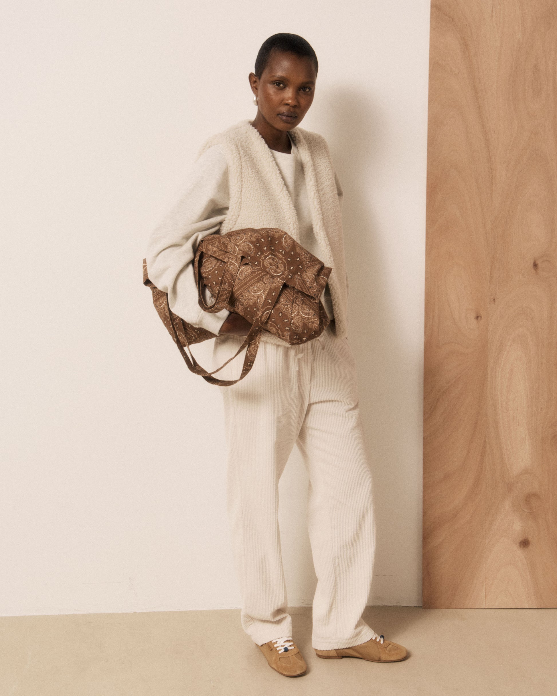 Sac Femme en Coton imprimé Cappuccino Paisley