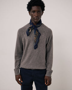 Echarpe Homme en Laine Bleu Marine Bandana