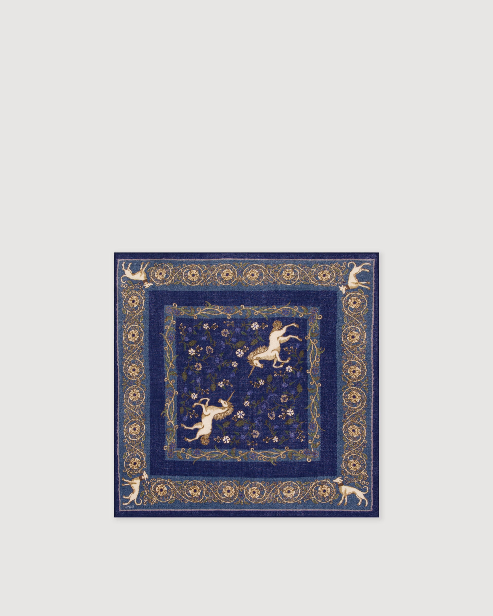 Echarpe Homme en Laine Bleu Marine Bandana