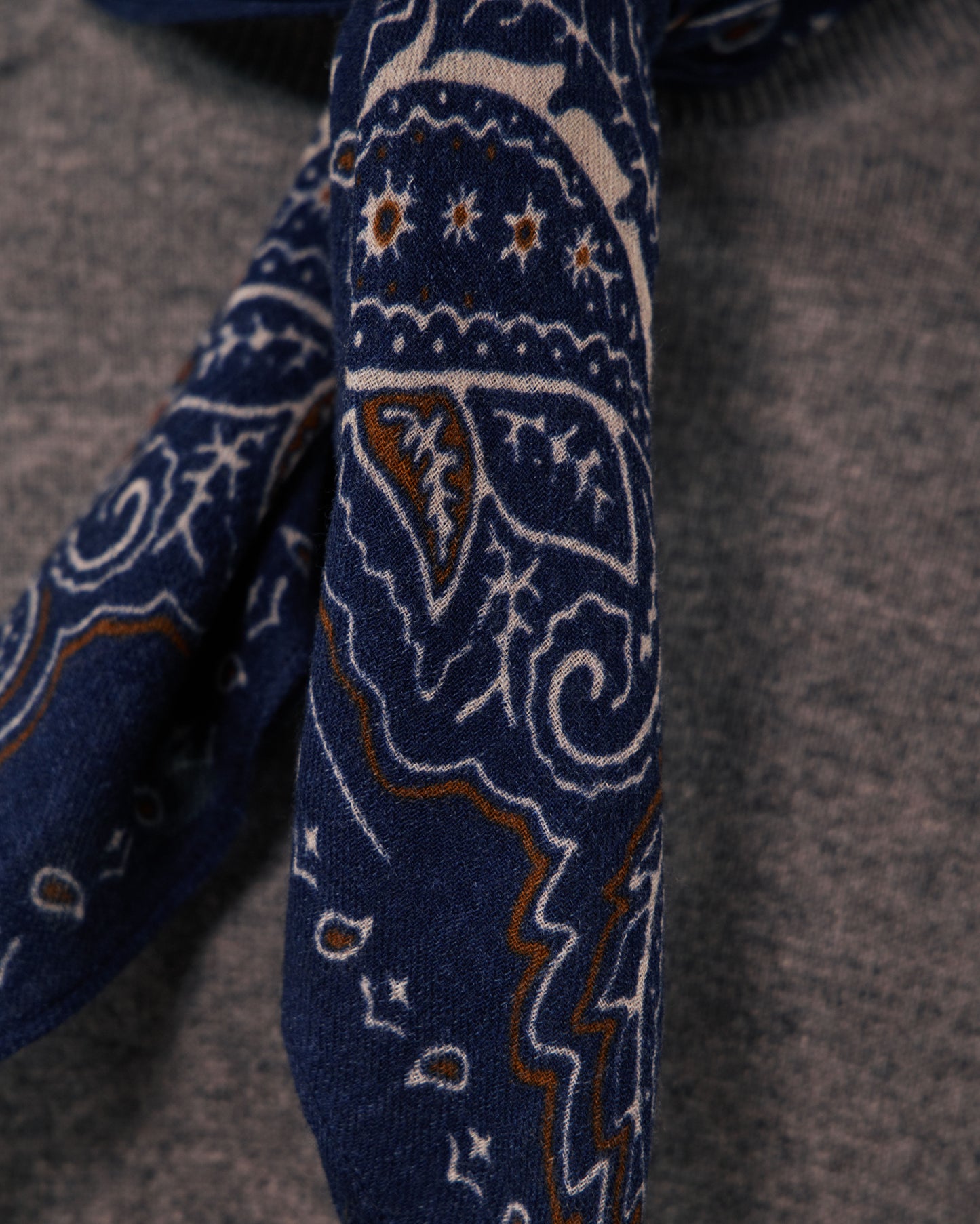 Echarpe Homme en Laine imprimée Paisley Bleu Marine Bandana