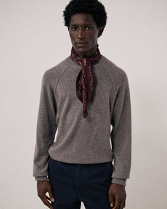 Echarpe Homme en Laine imprimée Paisley Bordeaux Bandana