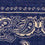 Echarpe Homme en Laine imprimée Paisley Bleu Marine Bandana