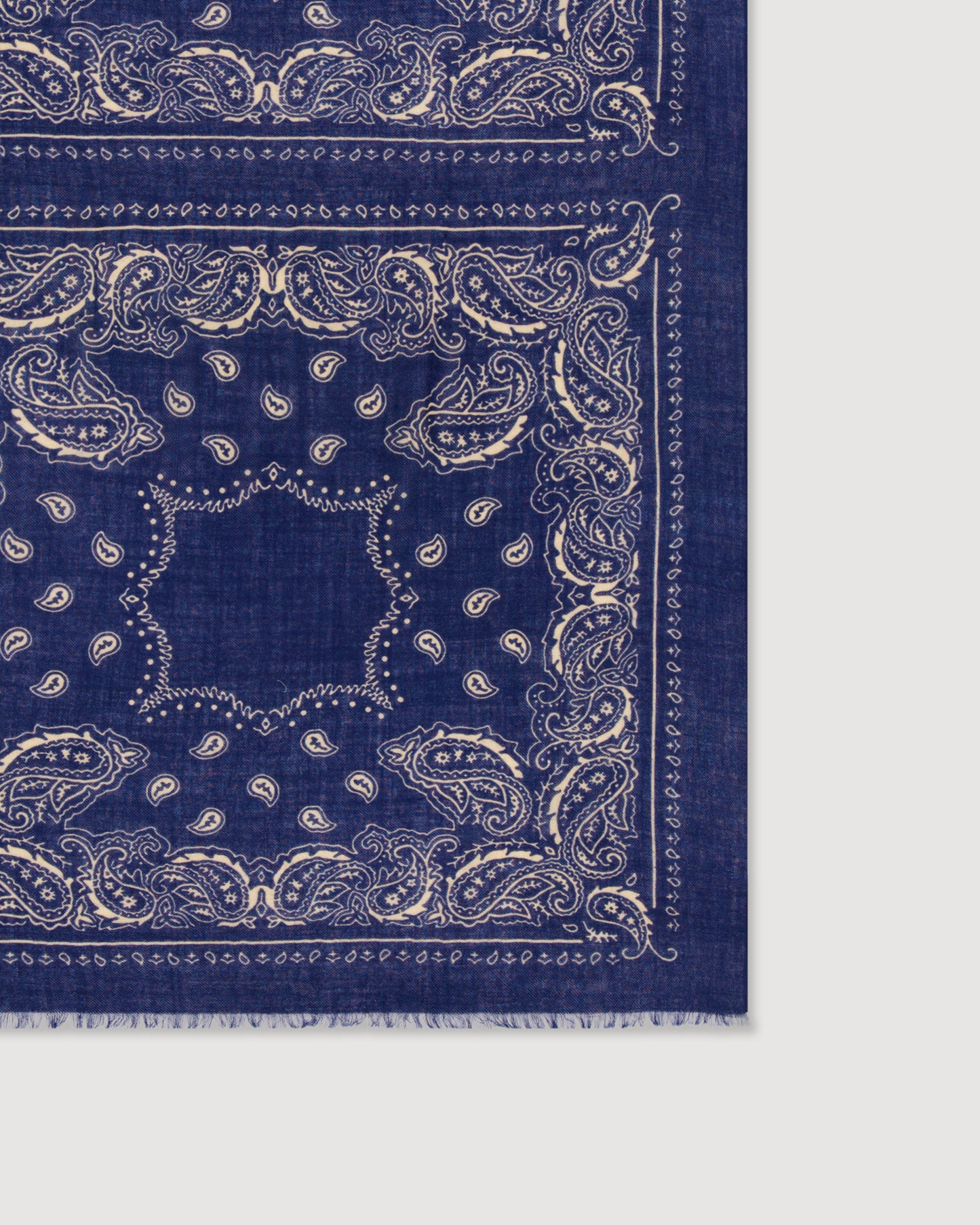 Echarpe Homme en Laine imprimée Paisley Bleu Marine Bandana