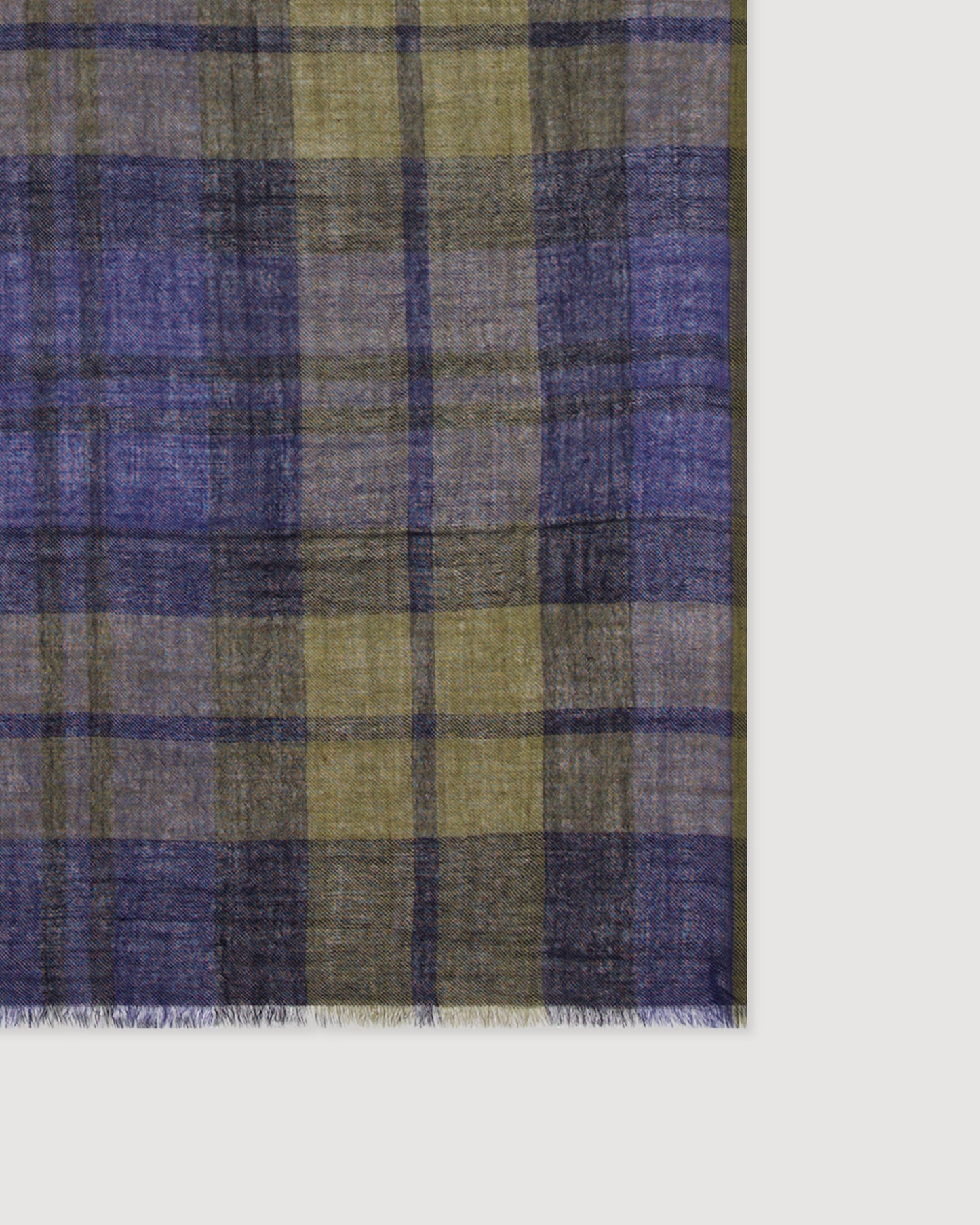 Echarpe Homme en Laine à Carreaux Tartan Bleu & Vert Tartan