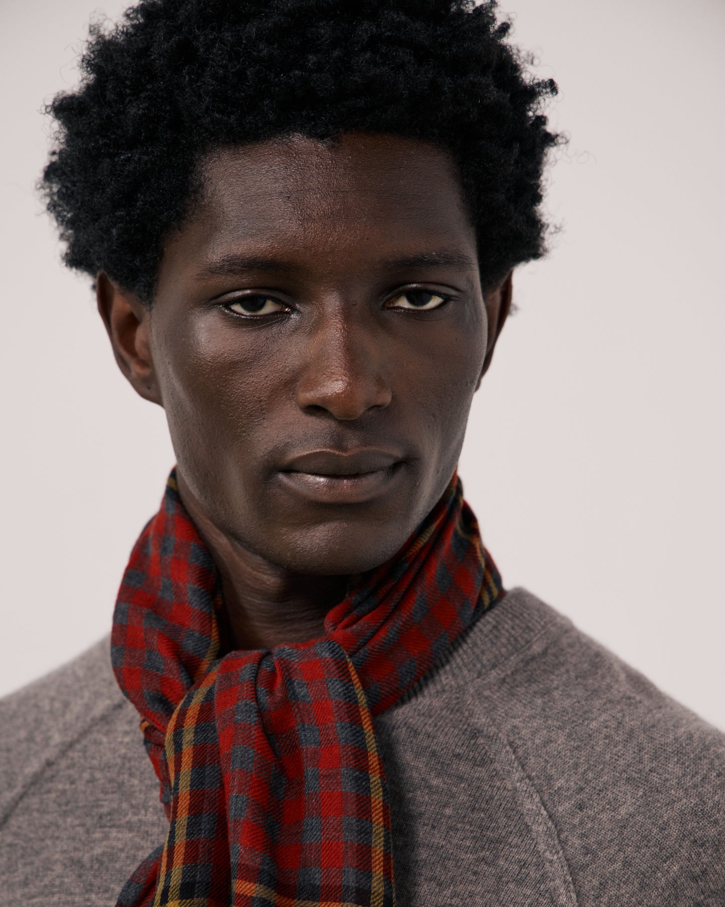 Echarpe Homme en Laine à Carreaux Tartan Rouge Tartan