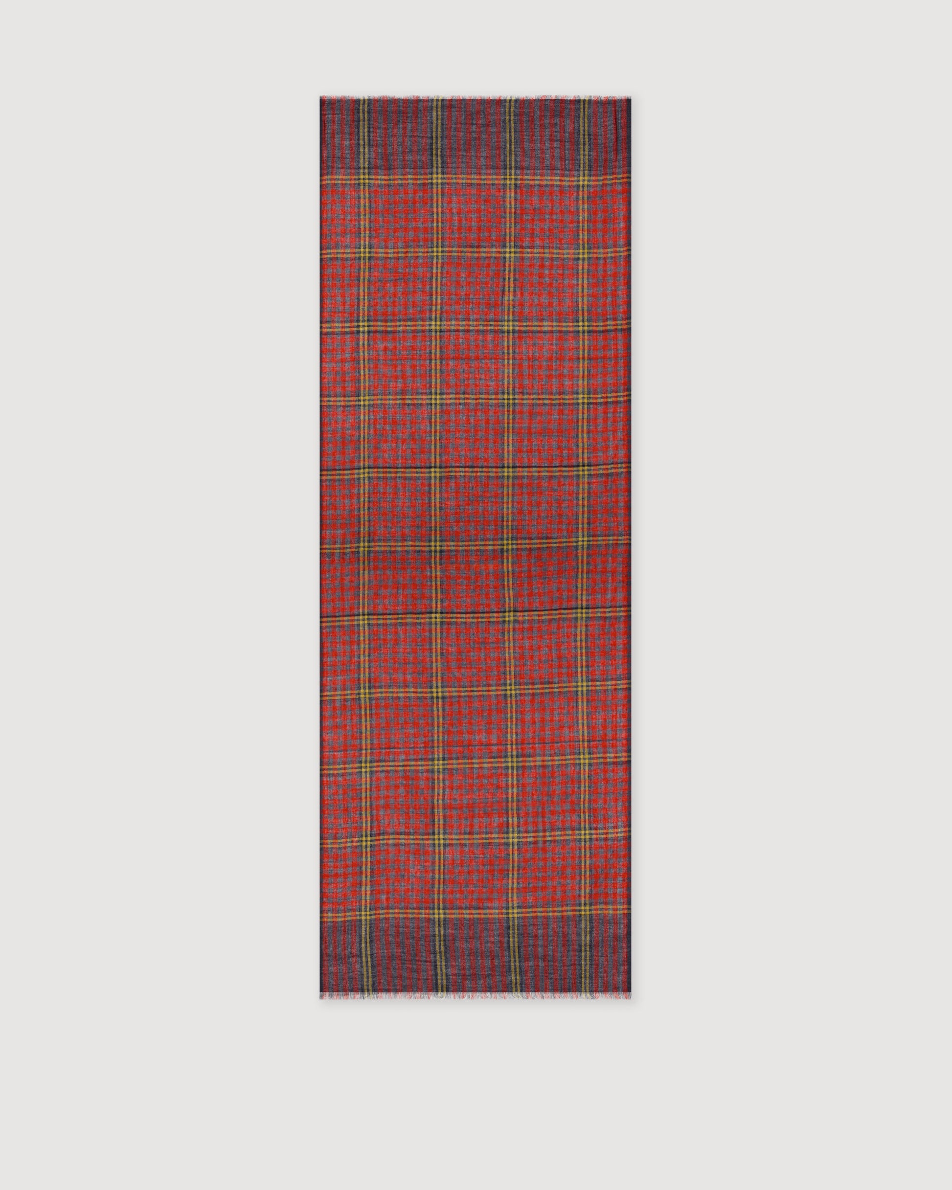 Echarpe Homme en Laine à Carreaux Tartan Rouge Tartan