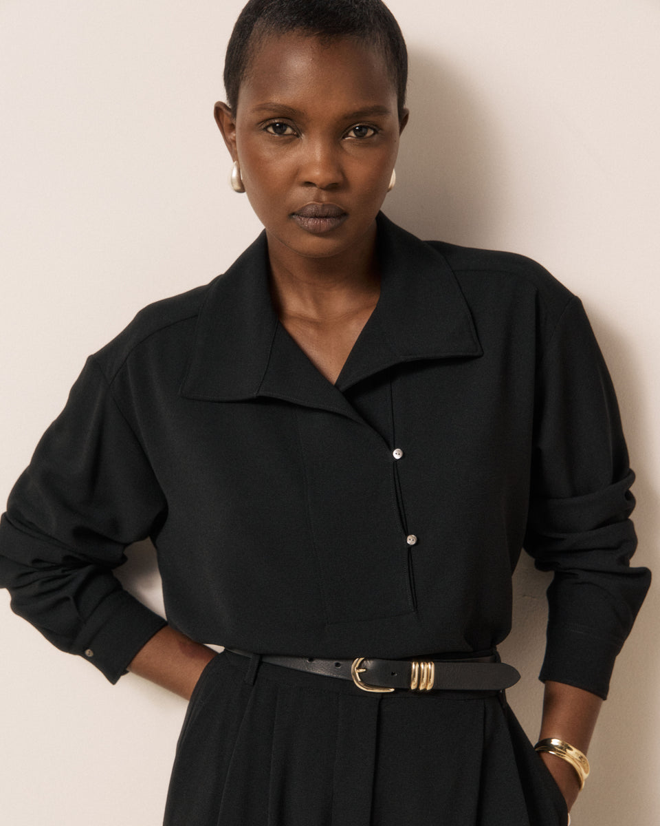 Blouse Femme en Crêpe Noir Camilo - Image principale