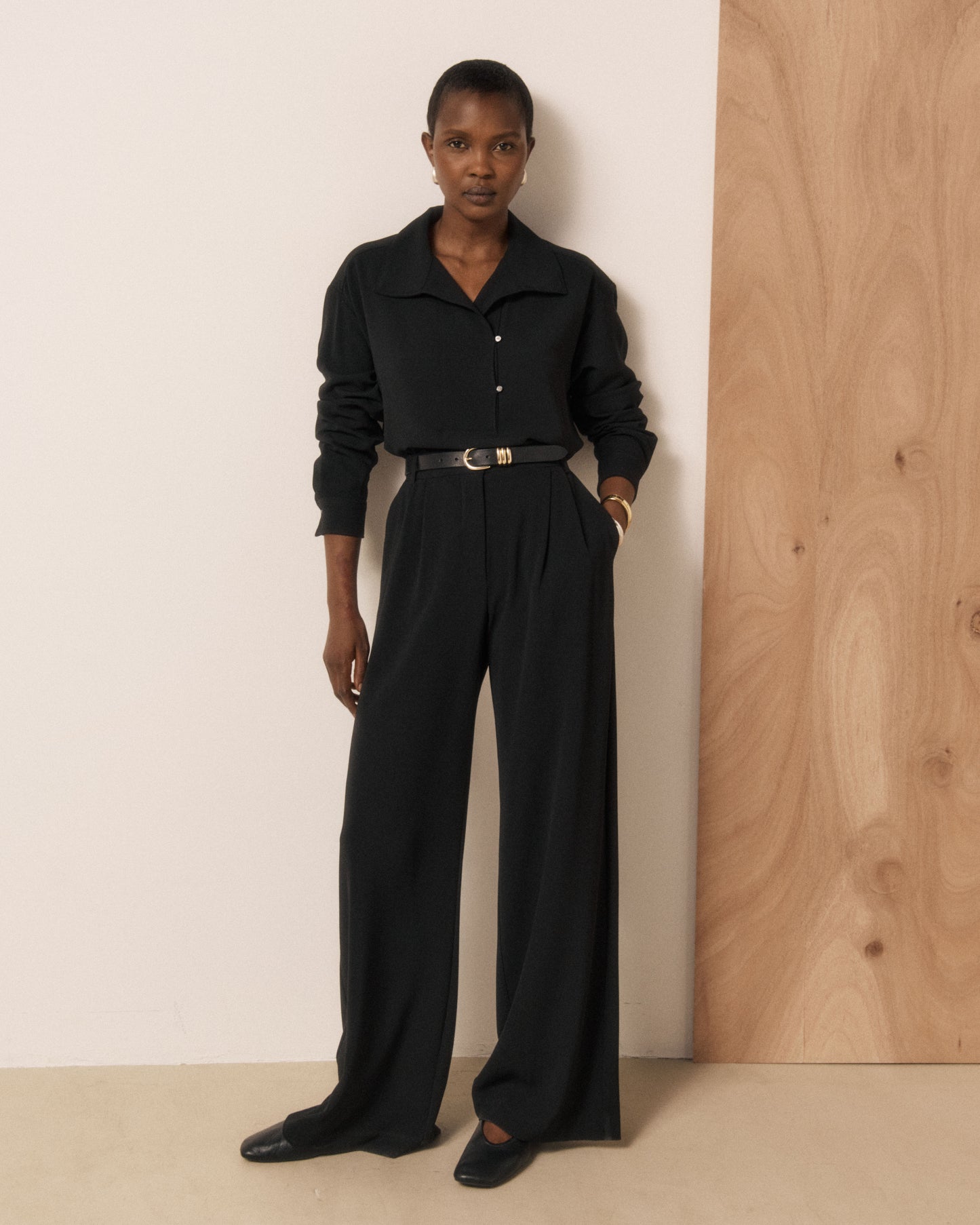 Blouse Femme en Crêpe Noir Camilo