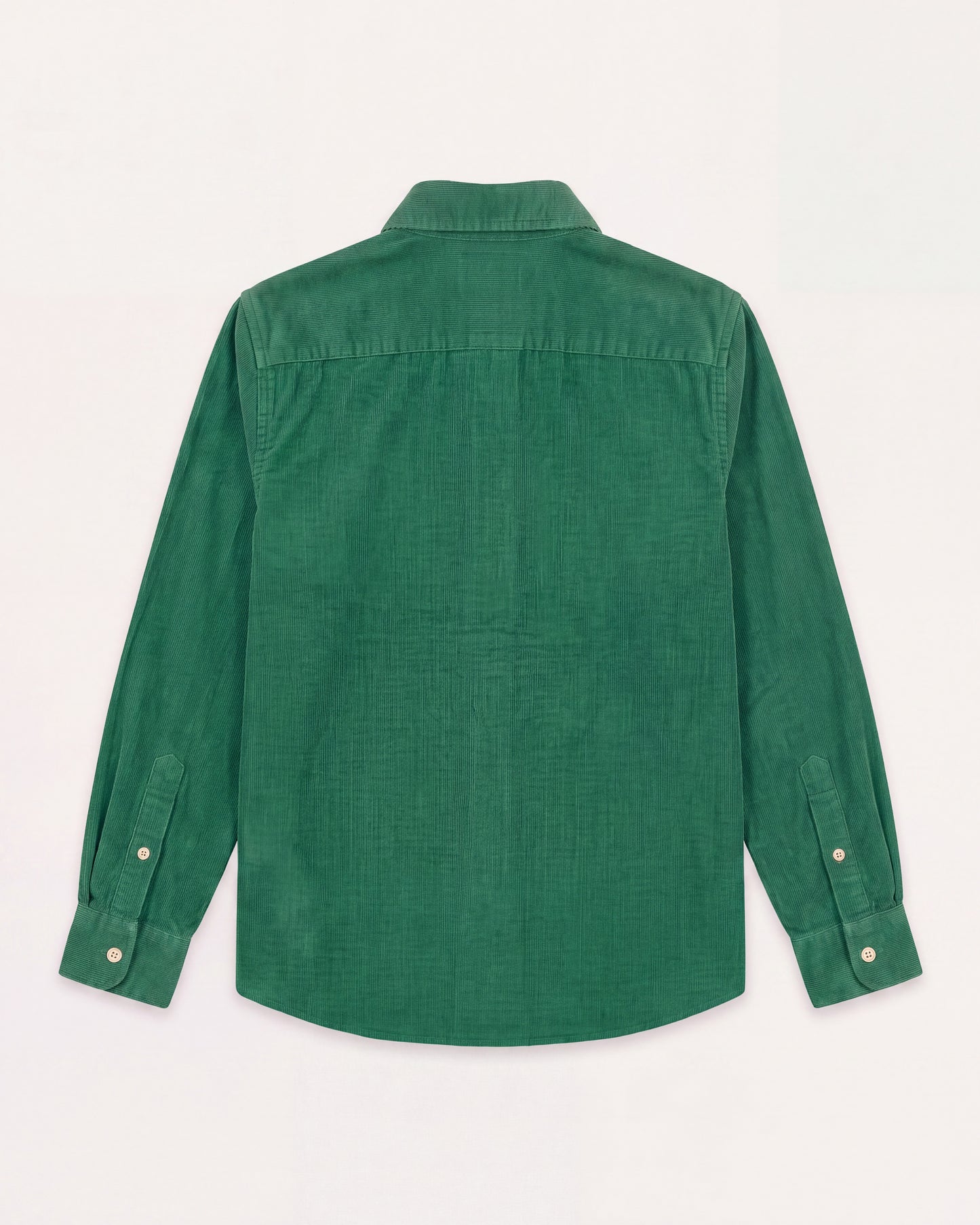 Chemise Garçon en Velours Côtelé Fin Vert Paul
