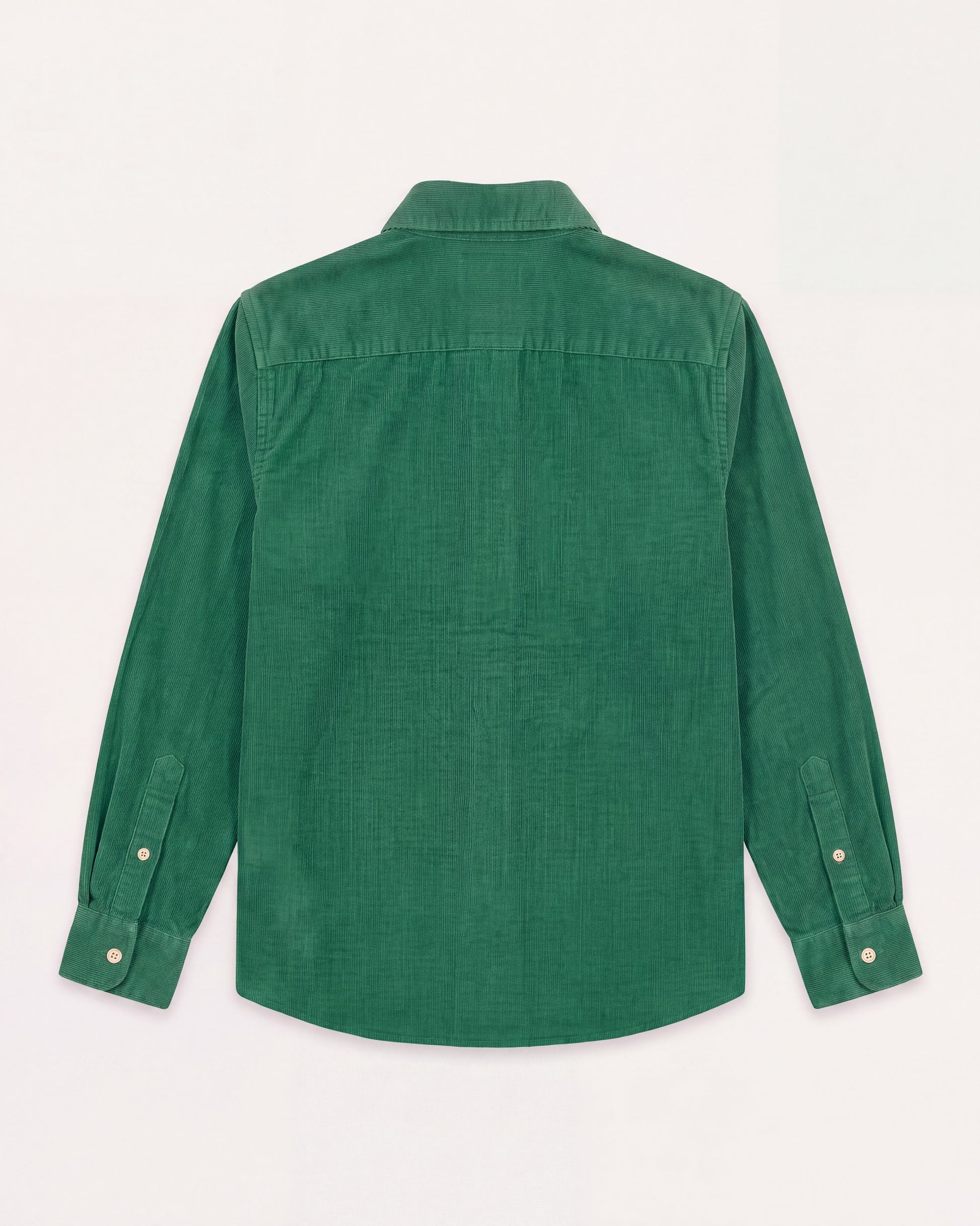 Chemise Garçon en Velours Côtelé Fin Vert Paul