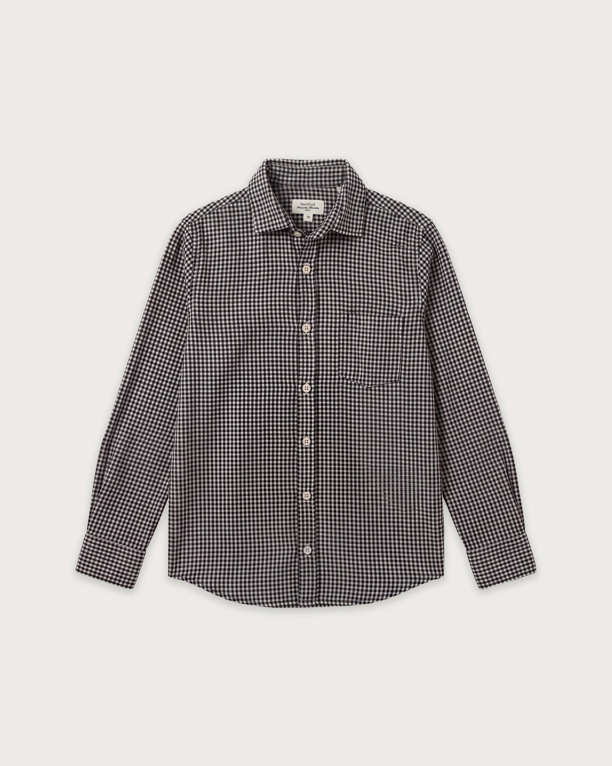Chemise Garçon en Flanelle à Carreaux Bleu Marine Paul