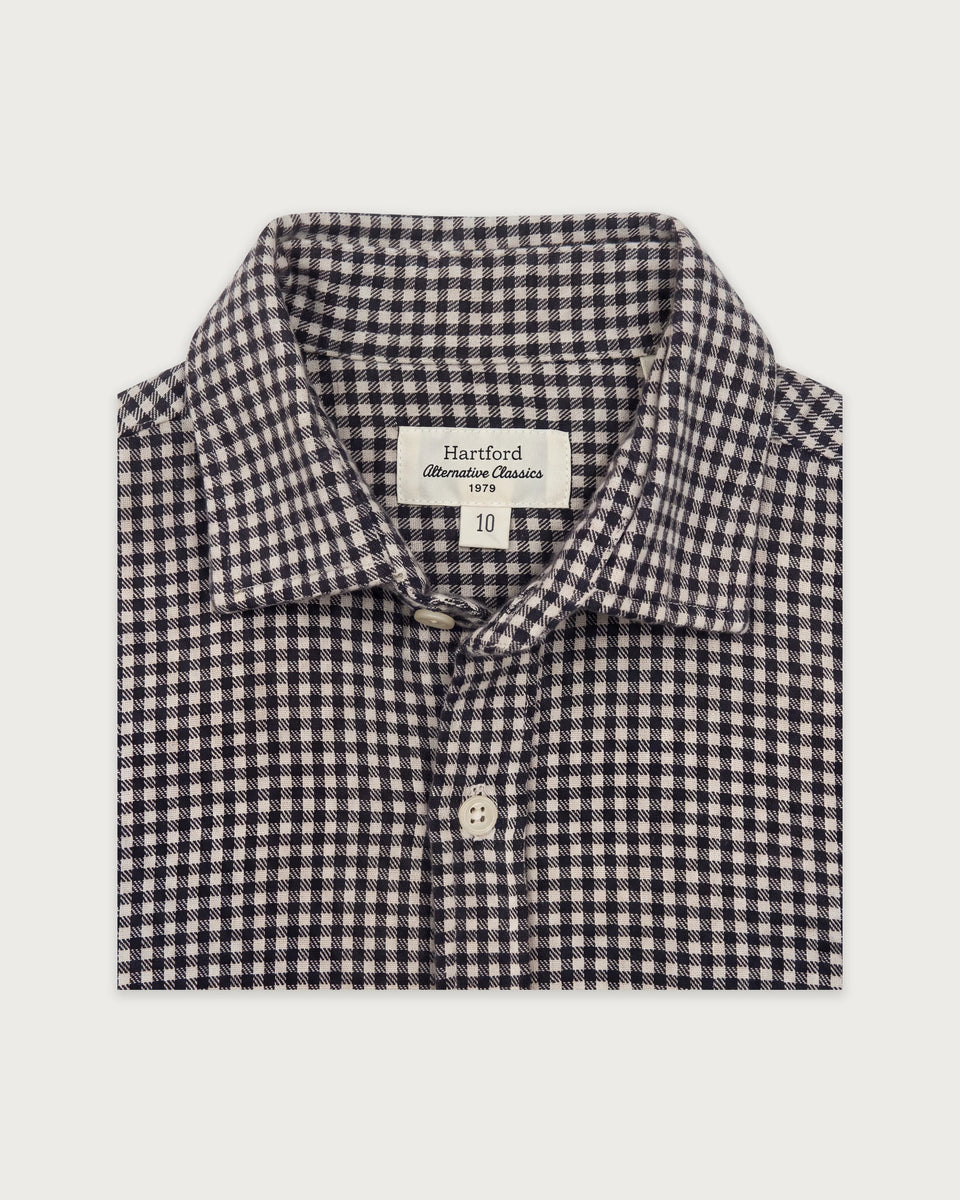 Chemise Garçon en Flanelle à Carreaux Bleu Marine Paul - Image 2