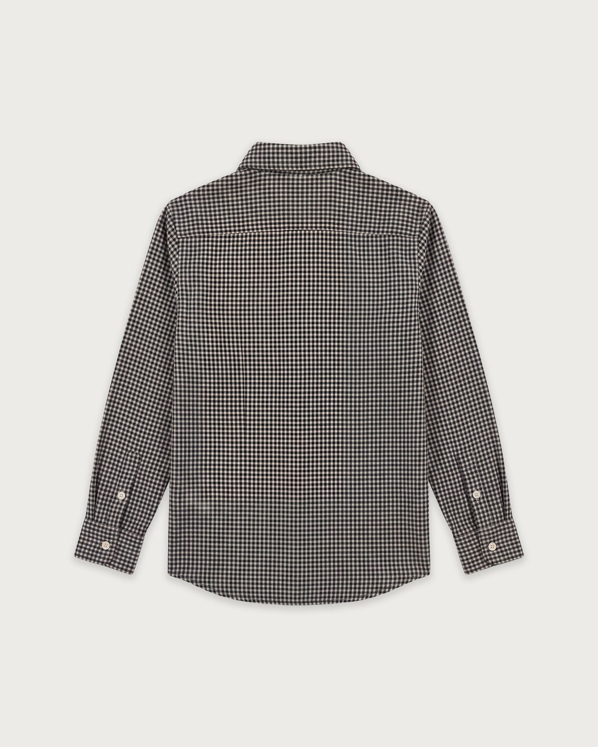 Chemise Garçon en Flanelle à Carreaux Bleu Marine Paul