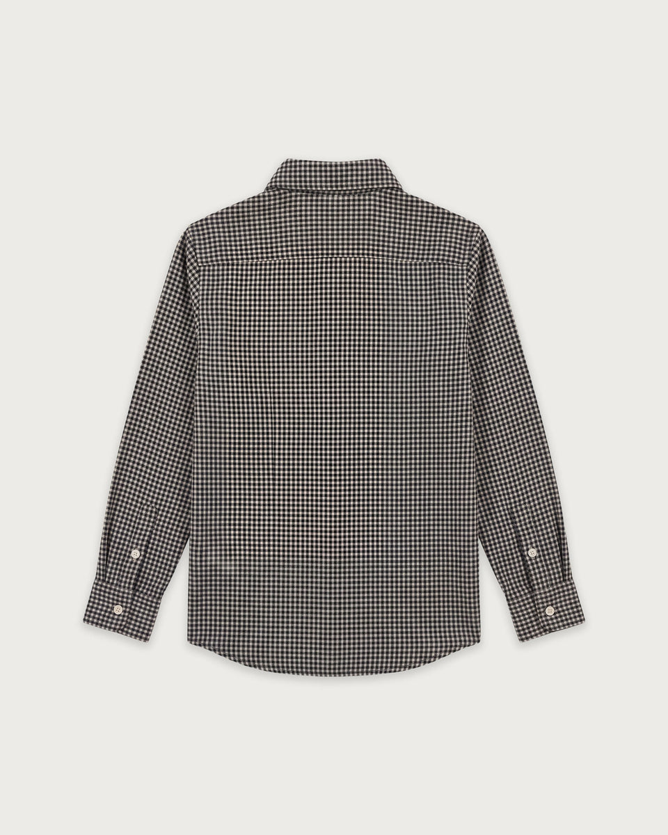 Chemise Garçon en Flanelle à Carreaux Bleu Marine Paul - Image 3