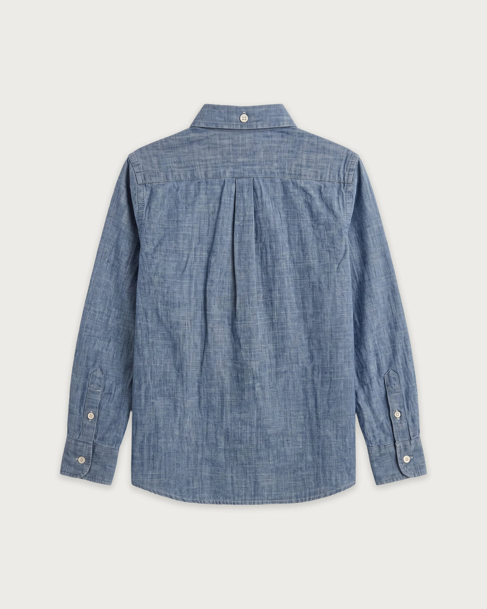 Chemise Garçon en Chambray Bleu Indigo Pitt - Image 2
