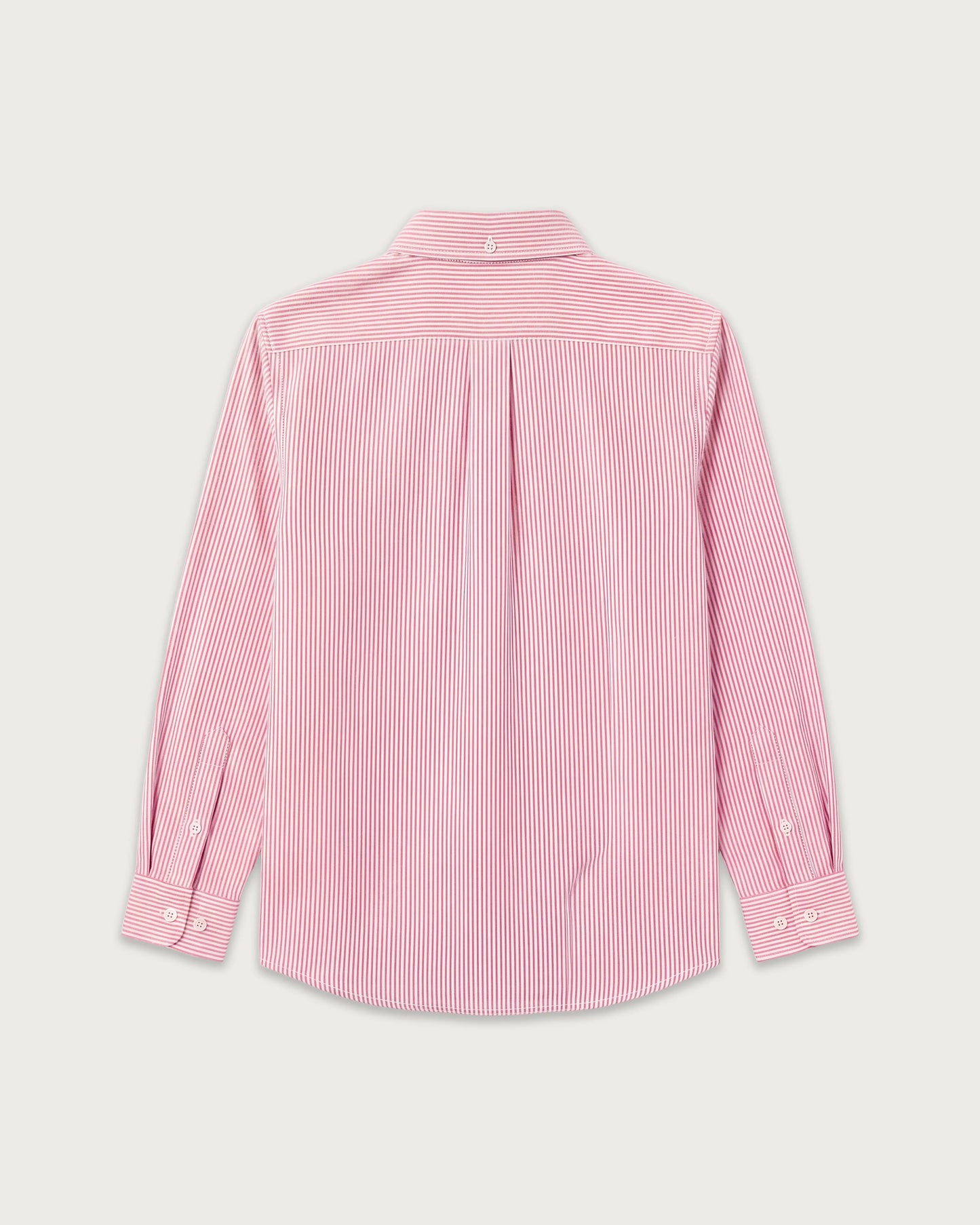 Chemise Garçon en Oxford Brossé à Rayures Rouge Pitt