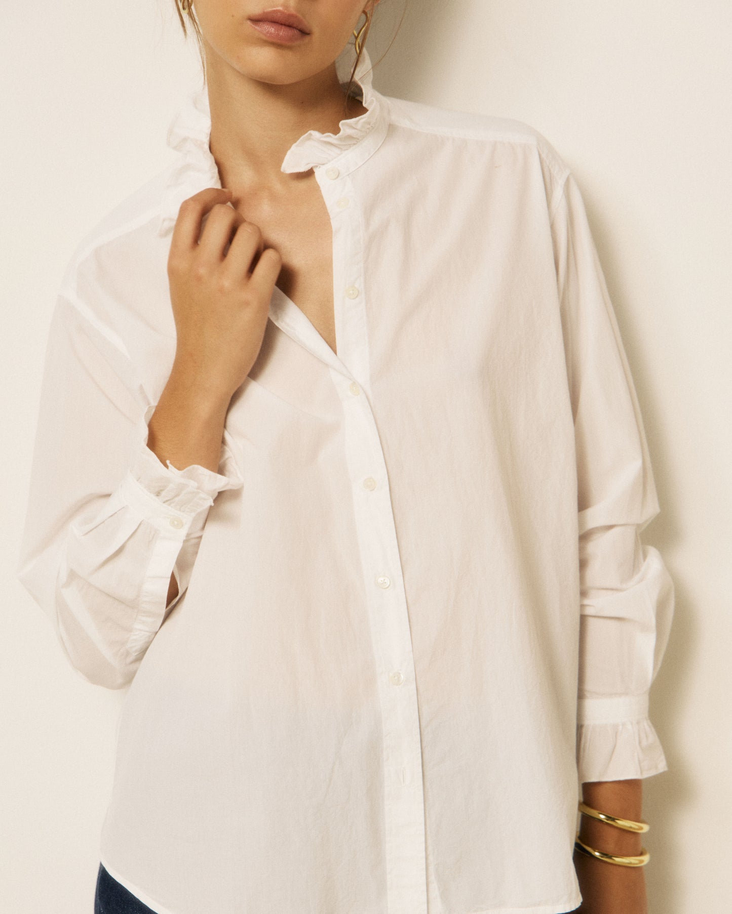Chemise Femme en Popeline Blanc Chana