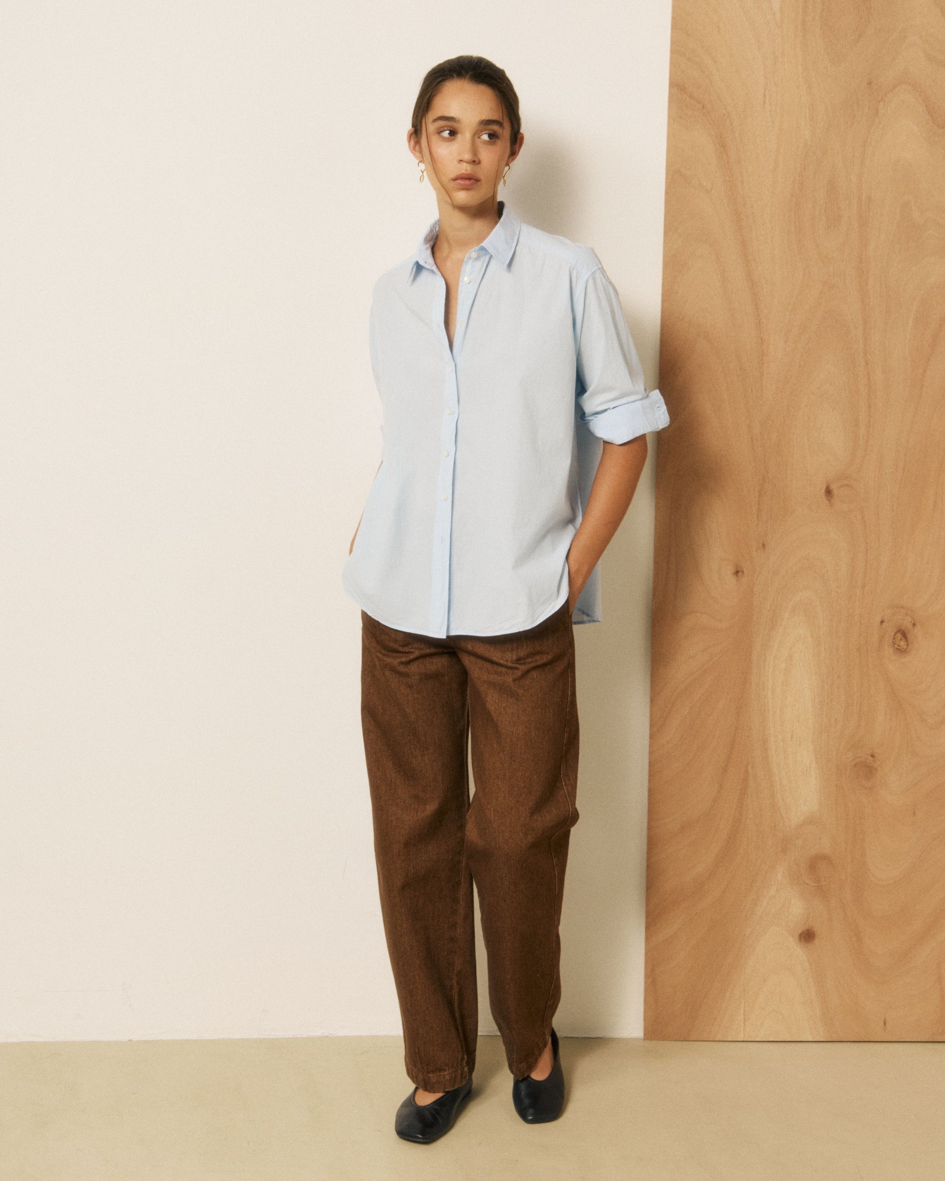 Chemise Femme en Popeline Bleu Ciel Choice