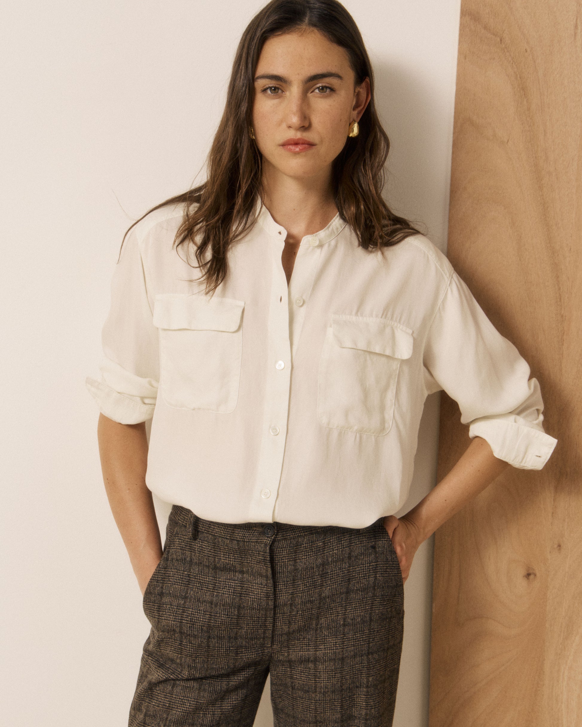 Chemise Femme en Lyocell Crème Christia