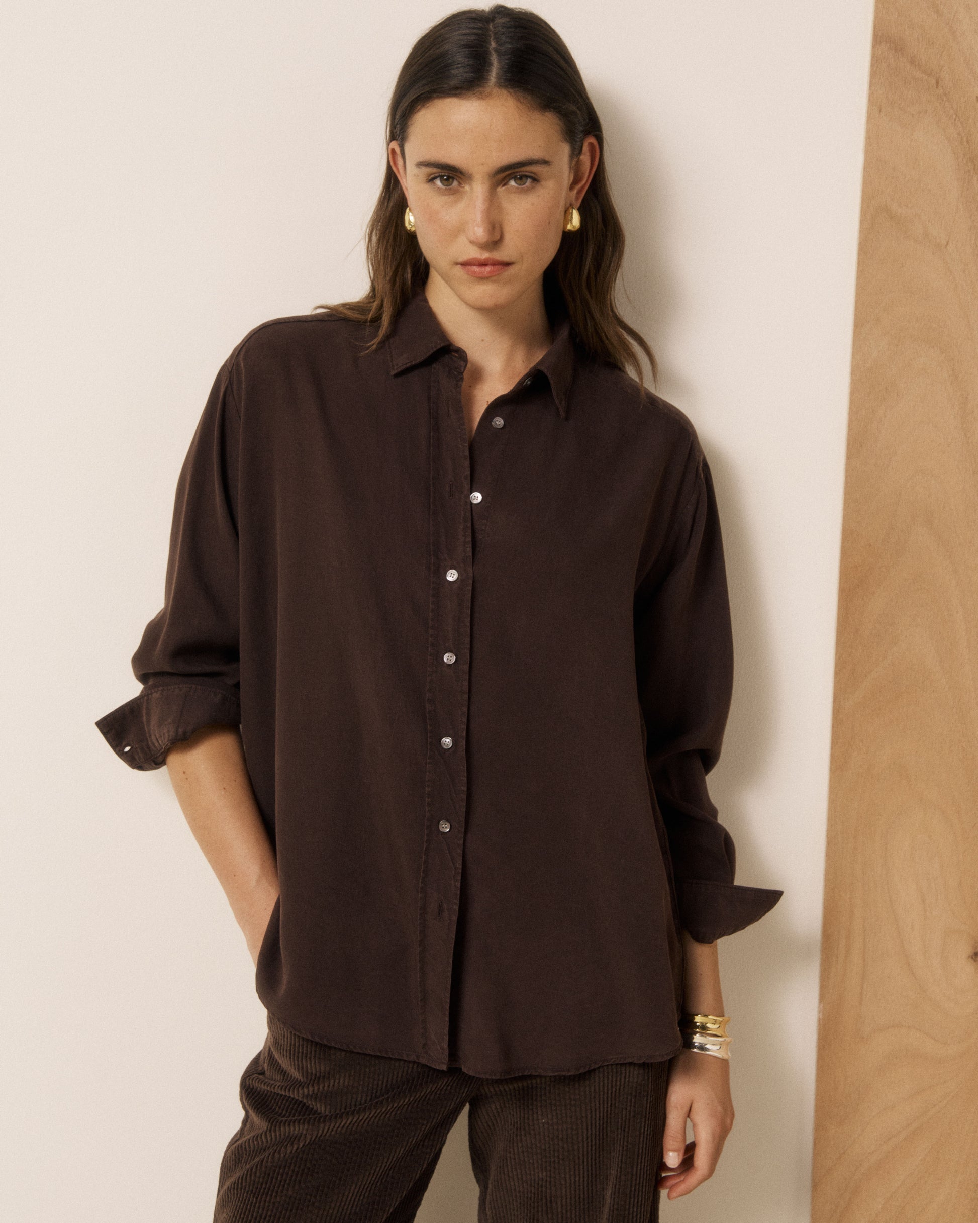 Chemise Femme en Lyocell Chocolat Cinema