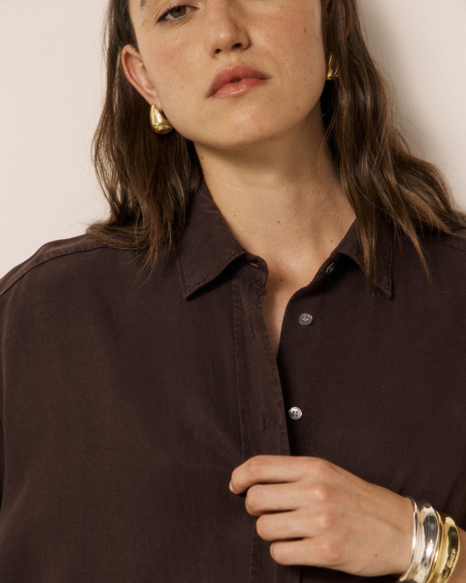 Chemise Femme en Lyocell Chocolat Cinema