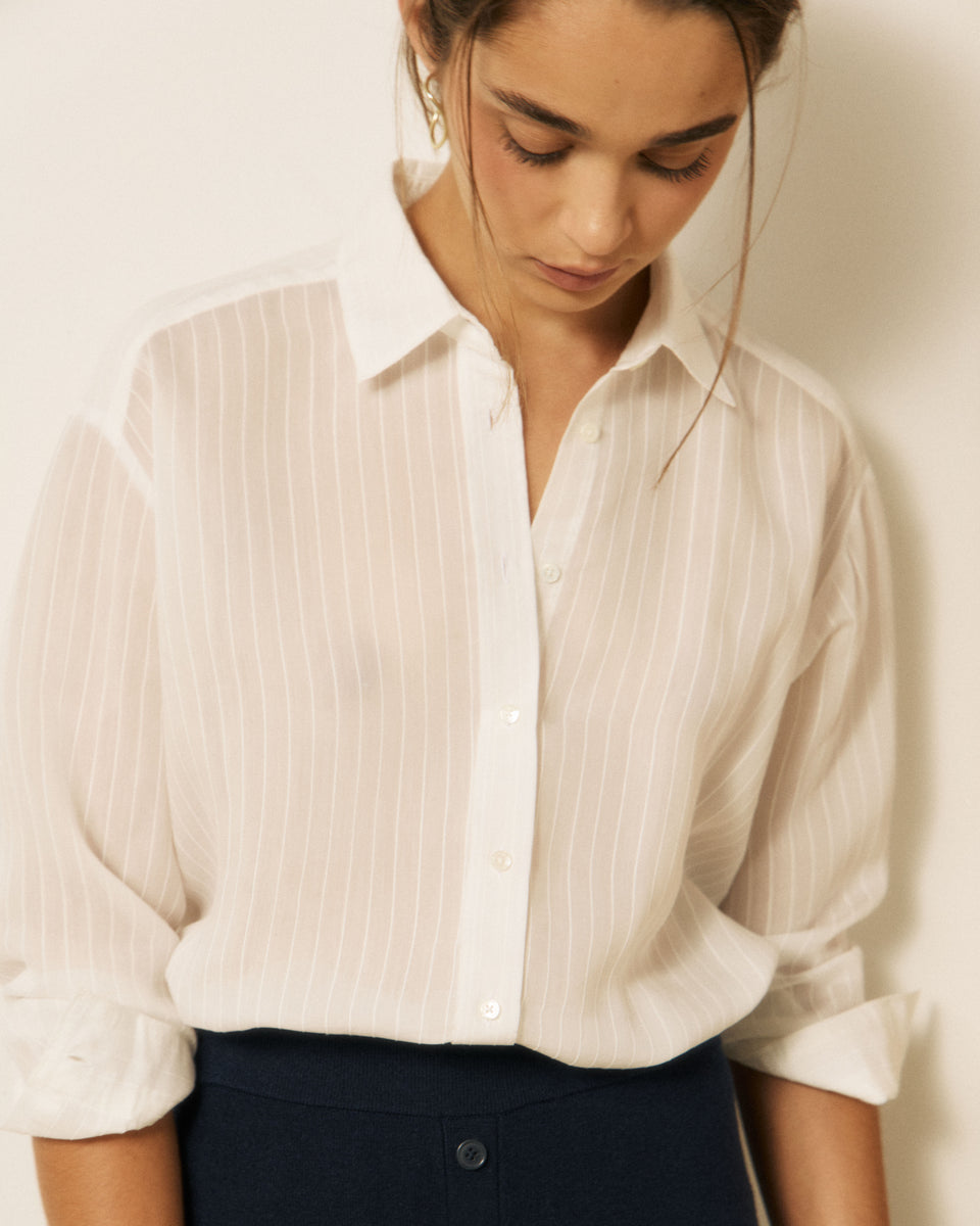 Chemise Femme en Lyocell & Viscose Blanc Cinema - Image 2