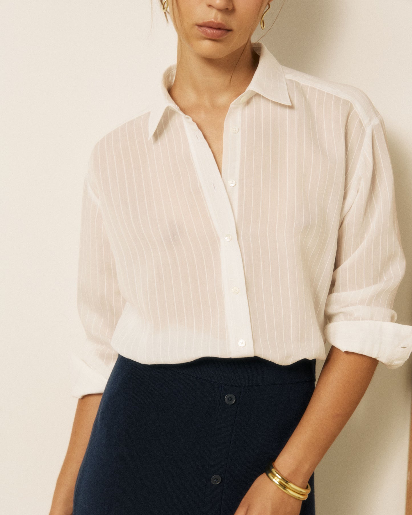 Chemise Femme en Lyocell & Viscose Blanc Cinema