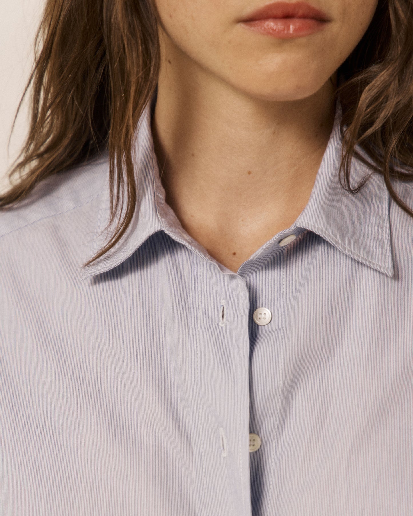 Chemise Femme en Coton à Rayures Bleu Cinema