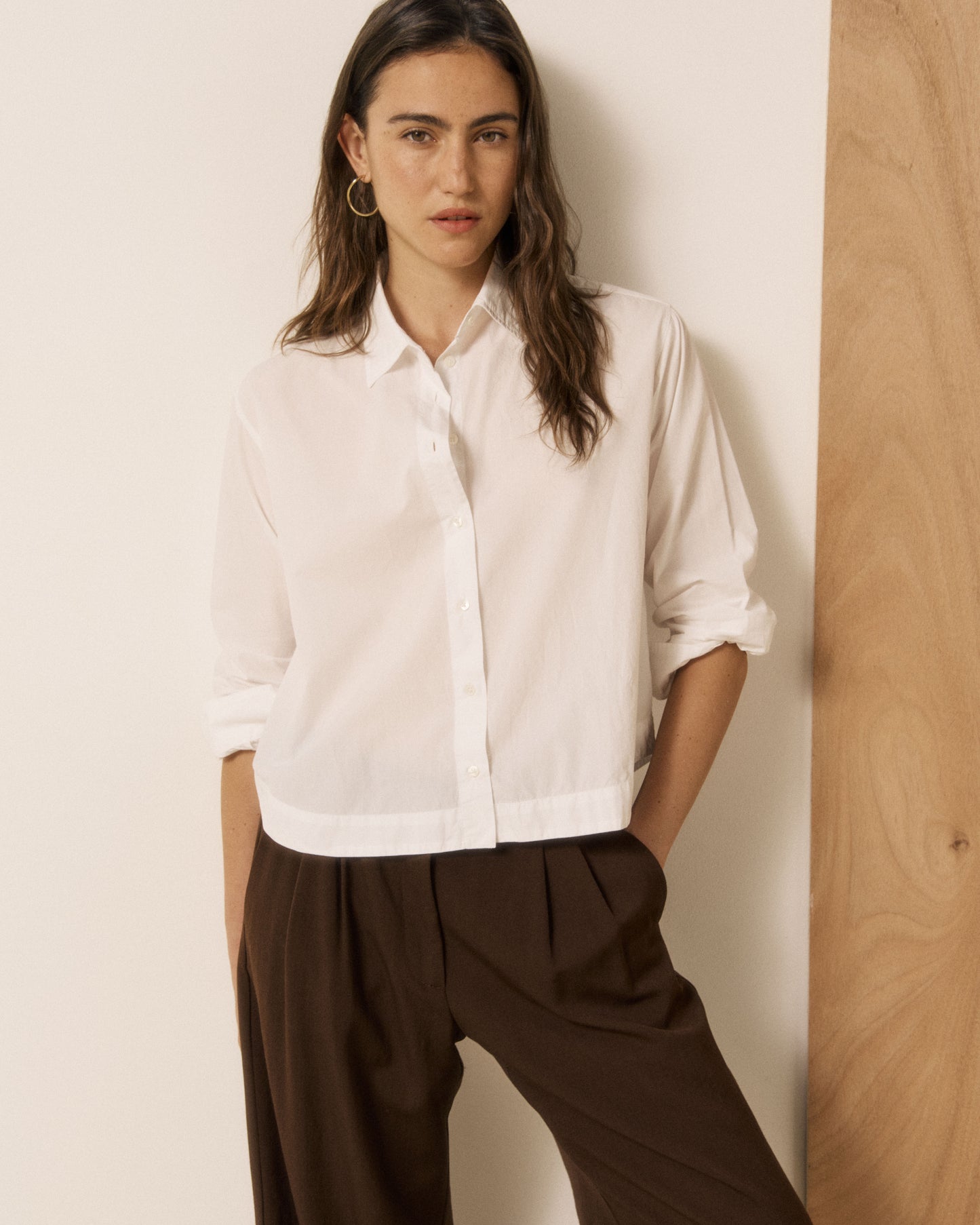 Chemise Femme en Popeline Blanc Clove
