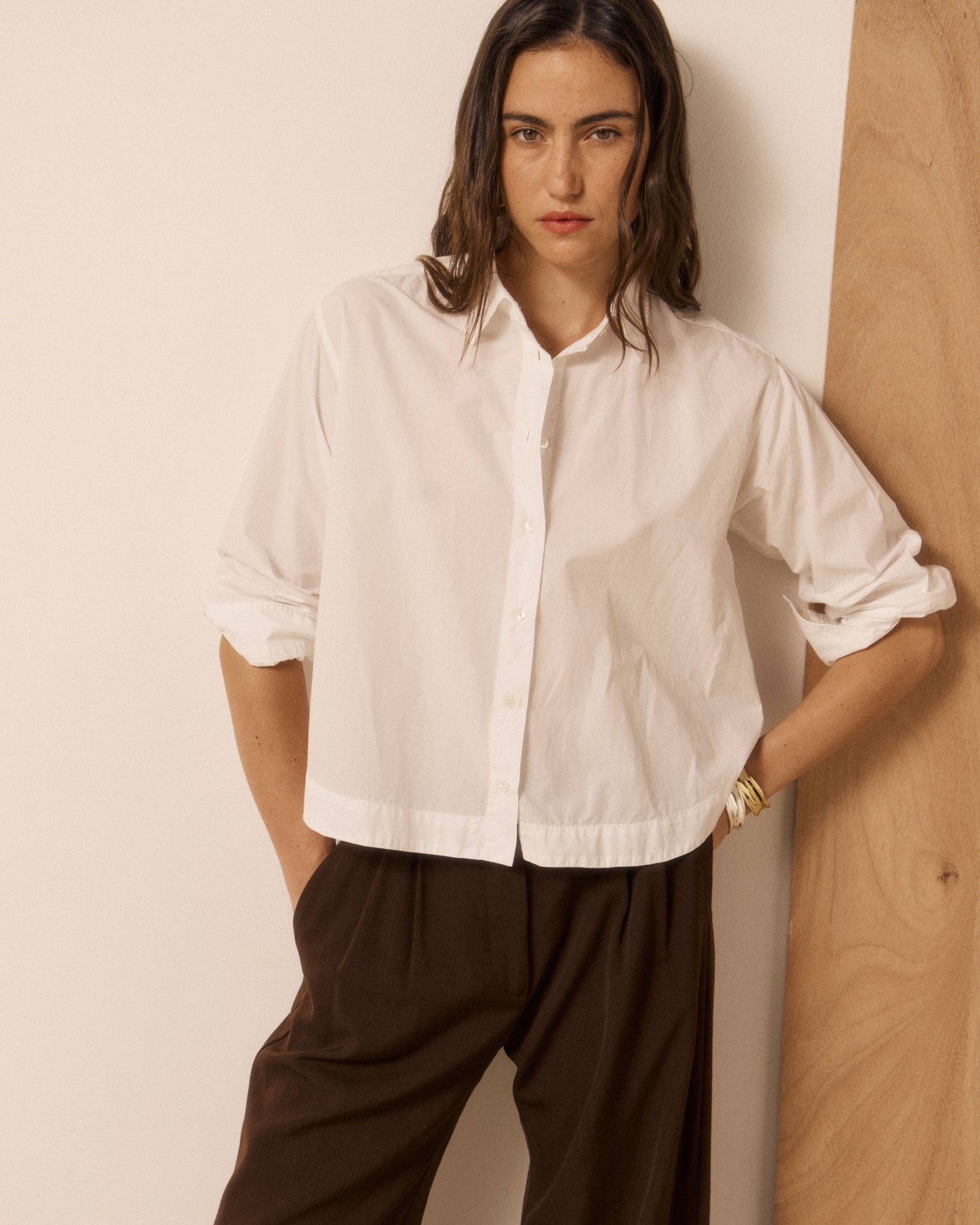 Chemise Femme en Popeline Blanc Clove